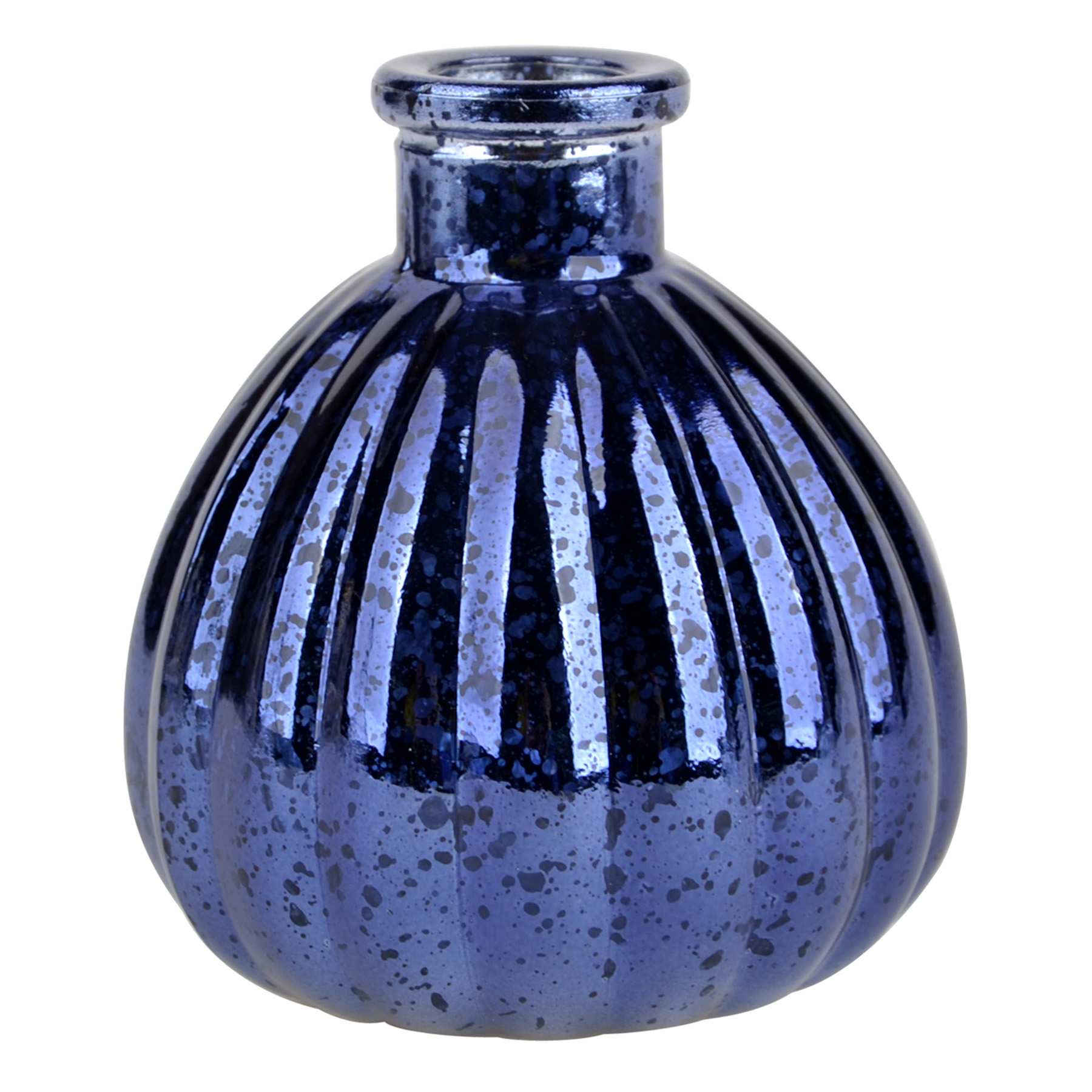 Blue Mercury Glass Bud Vase, 4"