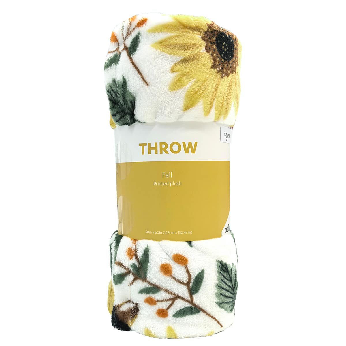 Sunflower Print Plush Throw Blanket, 50x60