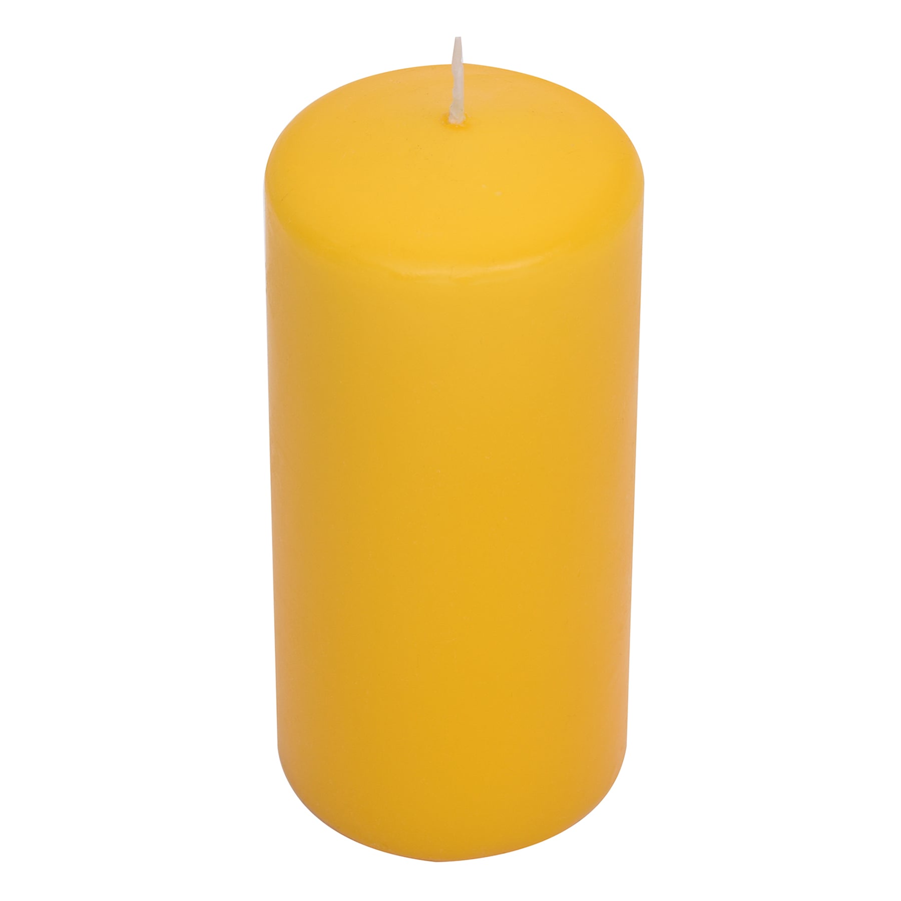 Yellow Unscented Overdip Pillar Candles, 3x6