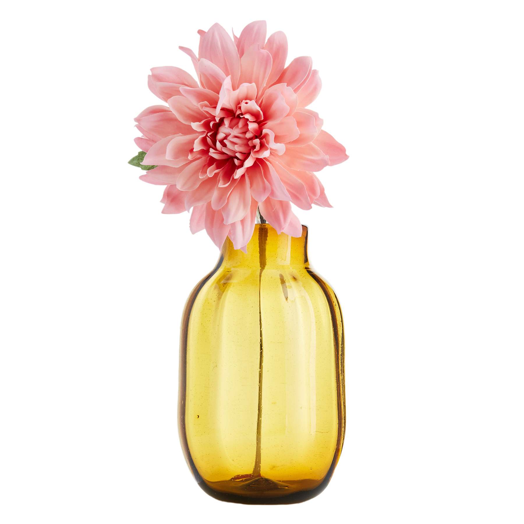 Honeybloom Amber Glass Vase, 10"