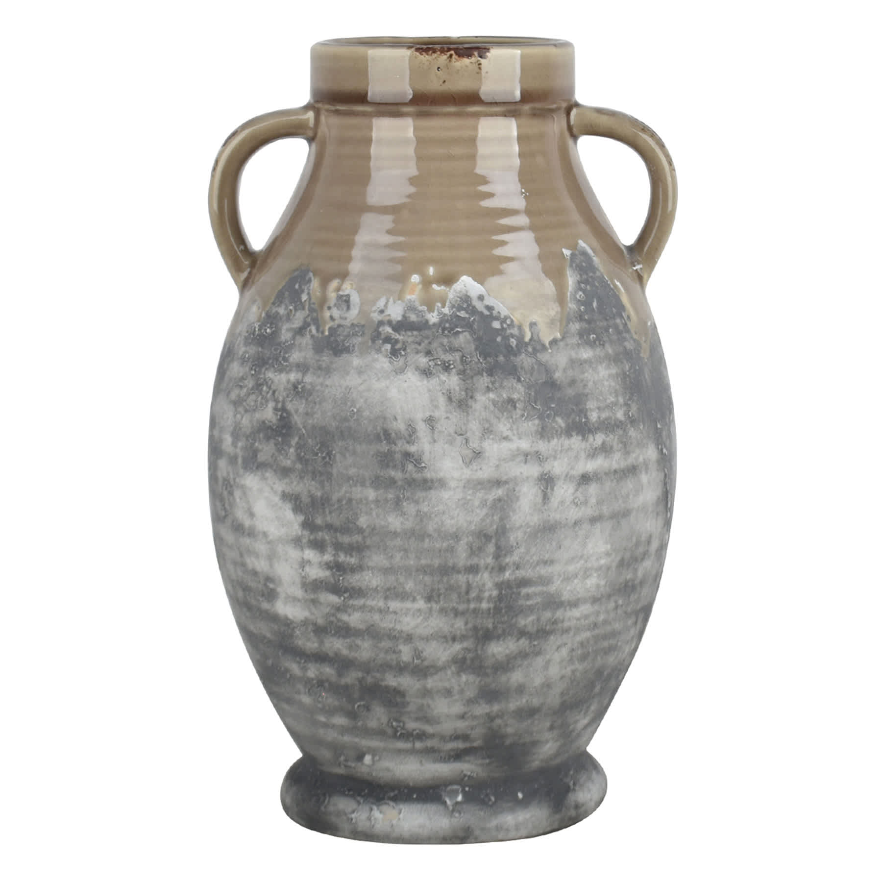 Honeybloom Tan & Grey Reactive Glaze Vase, 11.7"