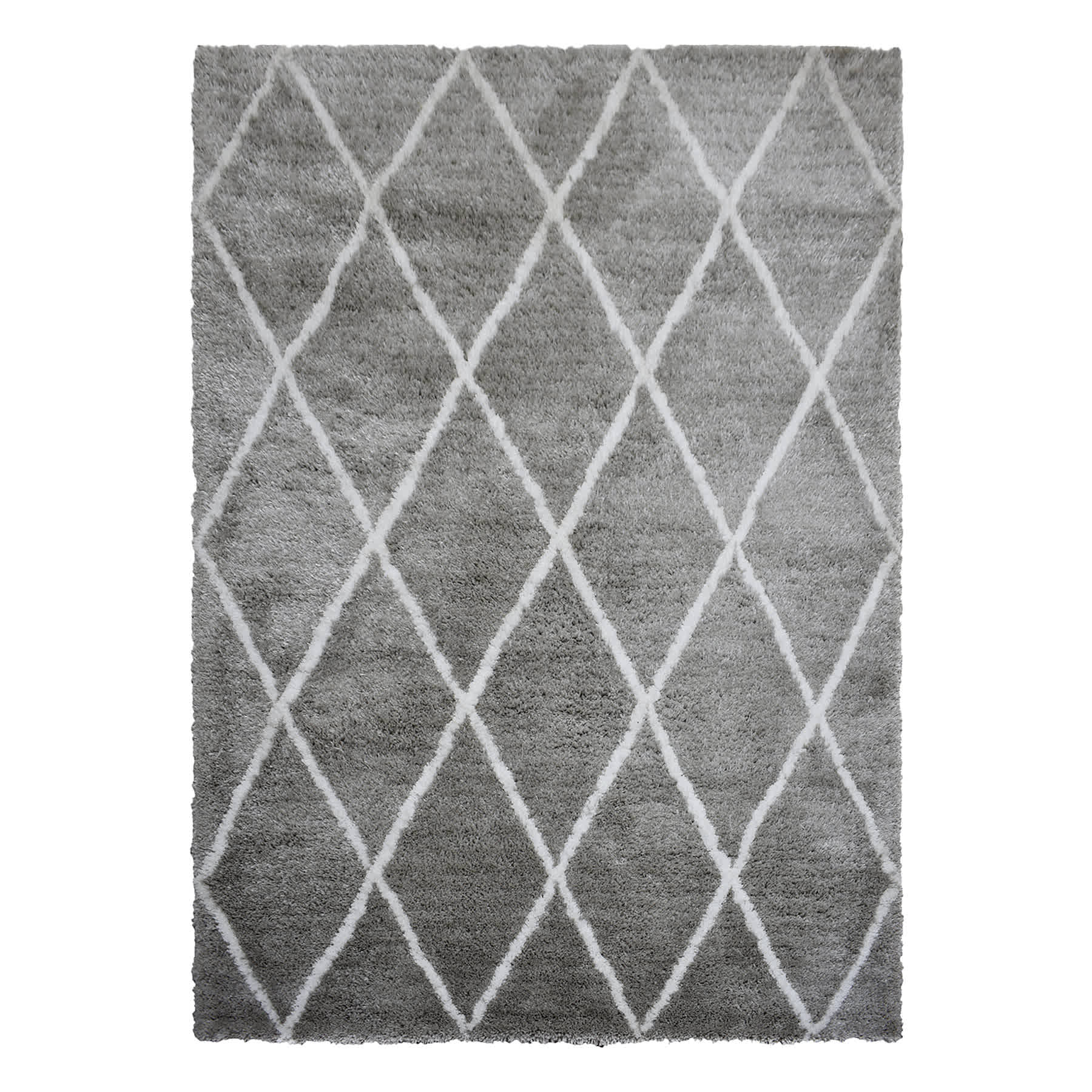 (C131) Grey & White Diamond Tufted Area Rug, 5x7