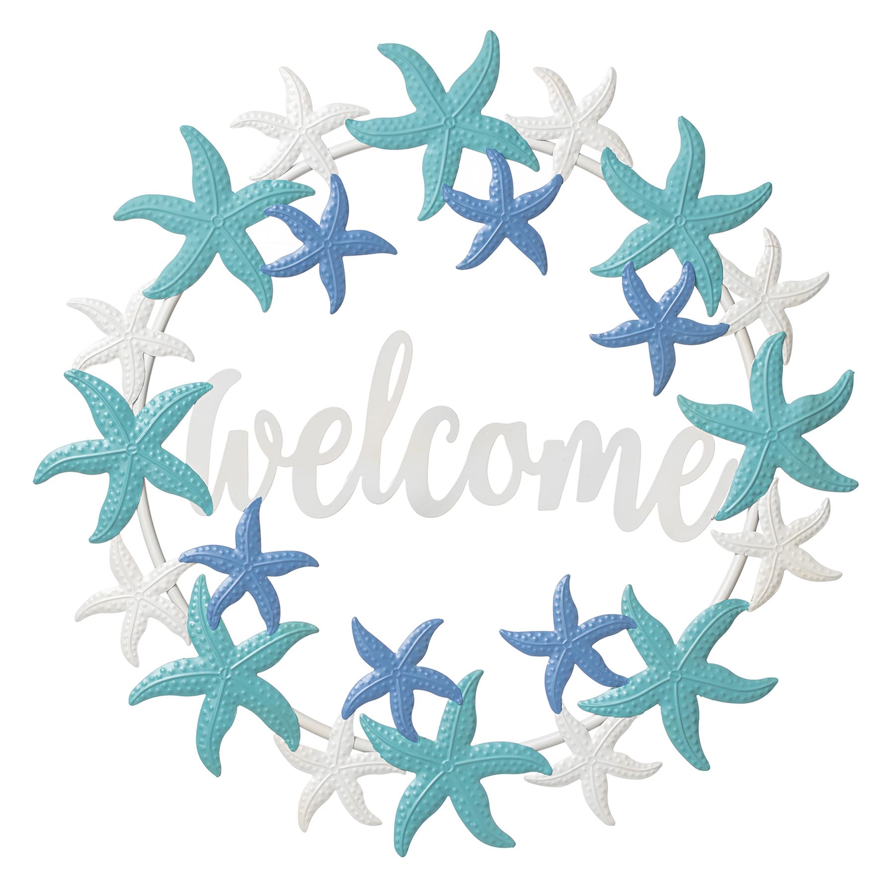 Starfish Welcome Metal Outdoor Wall Sign, 24"