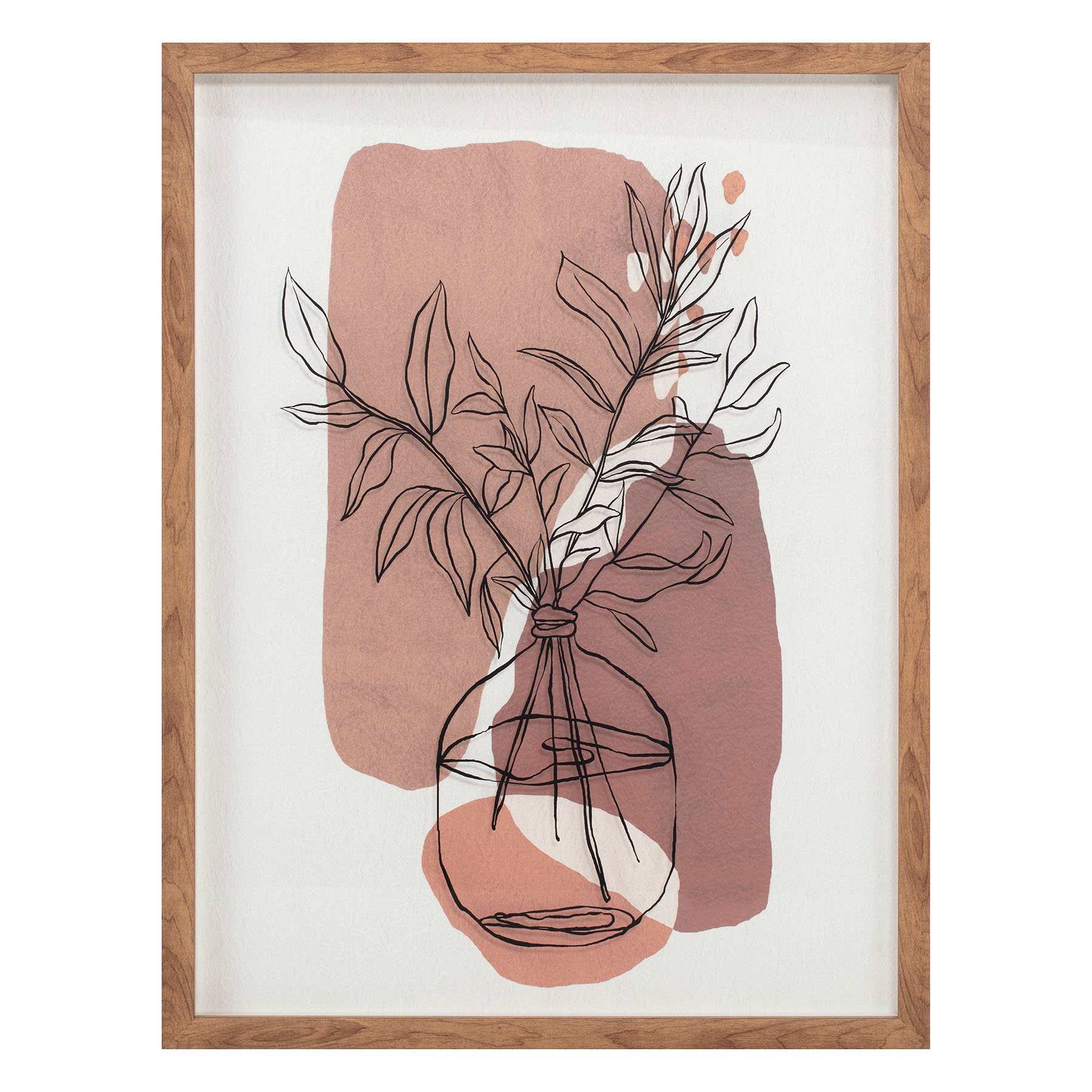 Tracey Boyd Glass Framed Abstract Fern Wall Art, 18x24