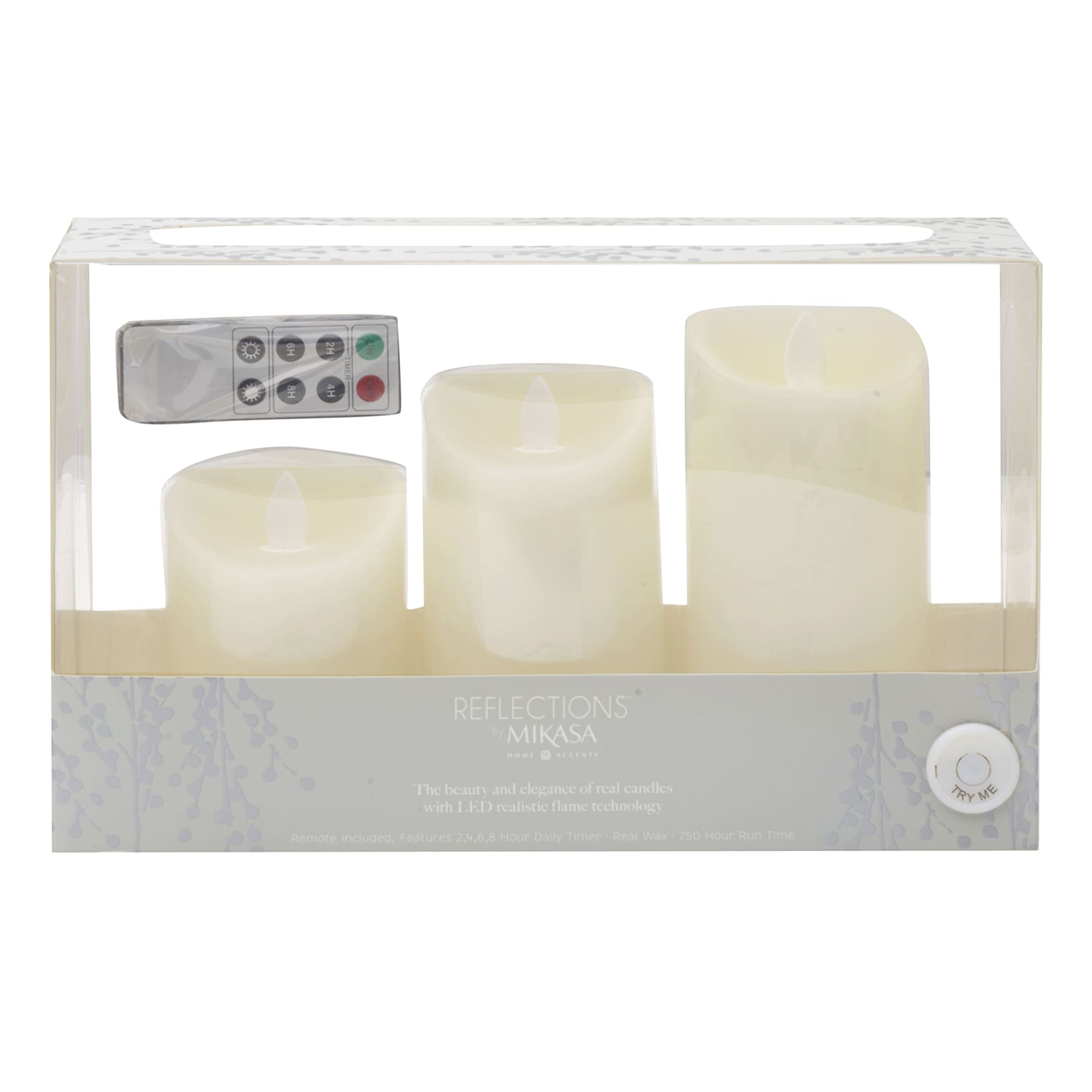 3-Piece Realistic White LED Candle Set