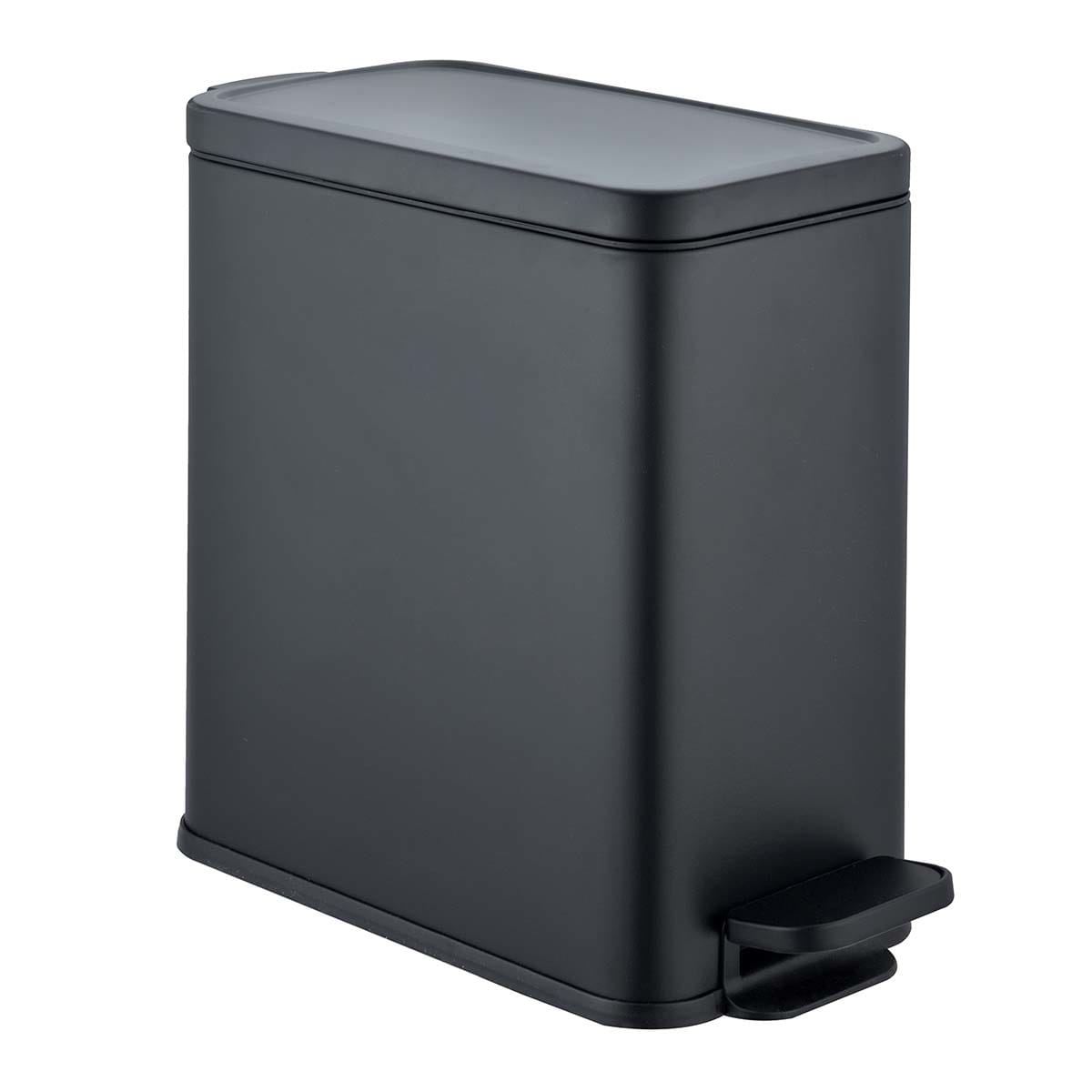 Matte Black Step Trash Bin, 9.7l