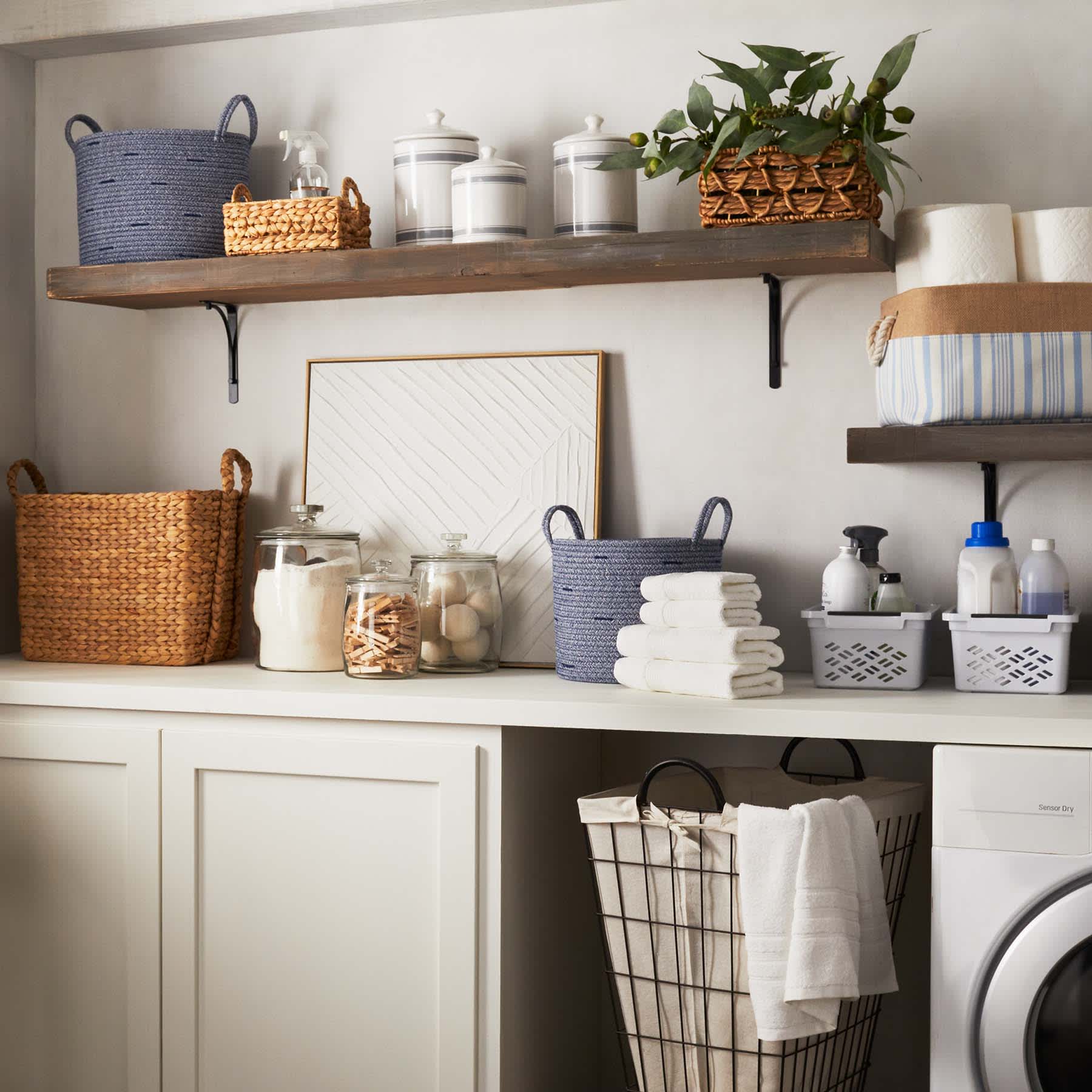 Found & Fable Kai Rectangle X Weave Storage Basket, Medium