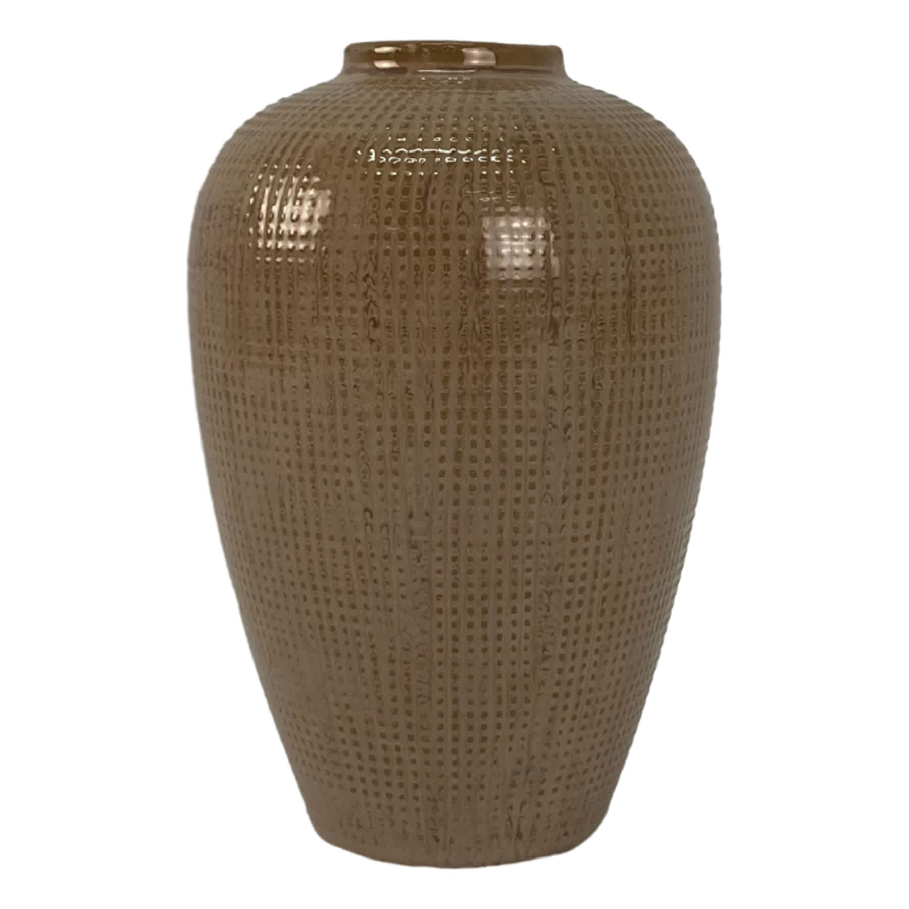 Honeybloom Brown Textured Ceramic Vase, 7"