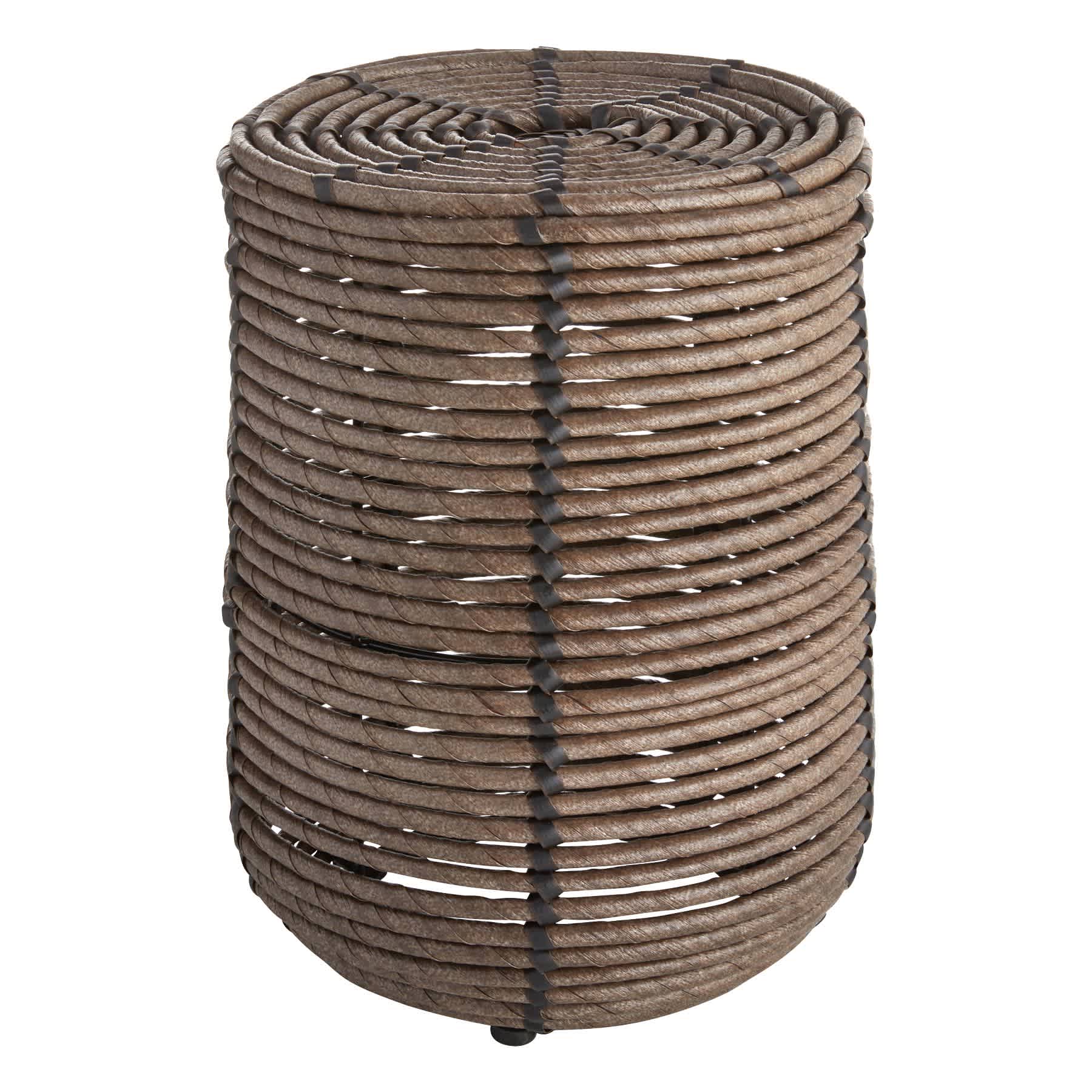 Polyrattan Brown Wicker Plant Stand, 13.8"