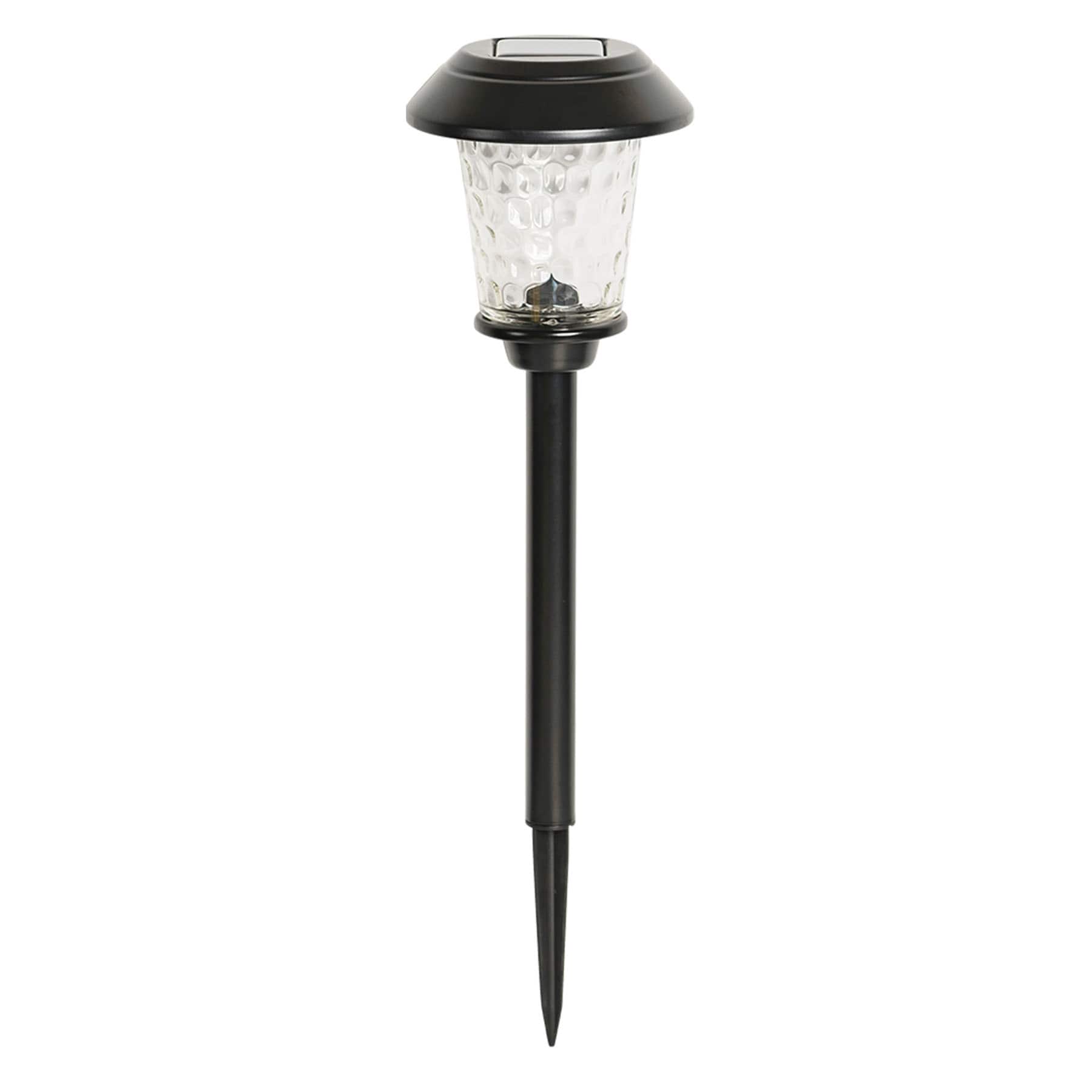 5-Lumen Solar Black Dotted Glass Pathway Light