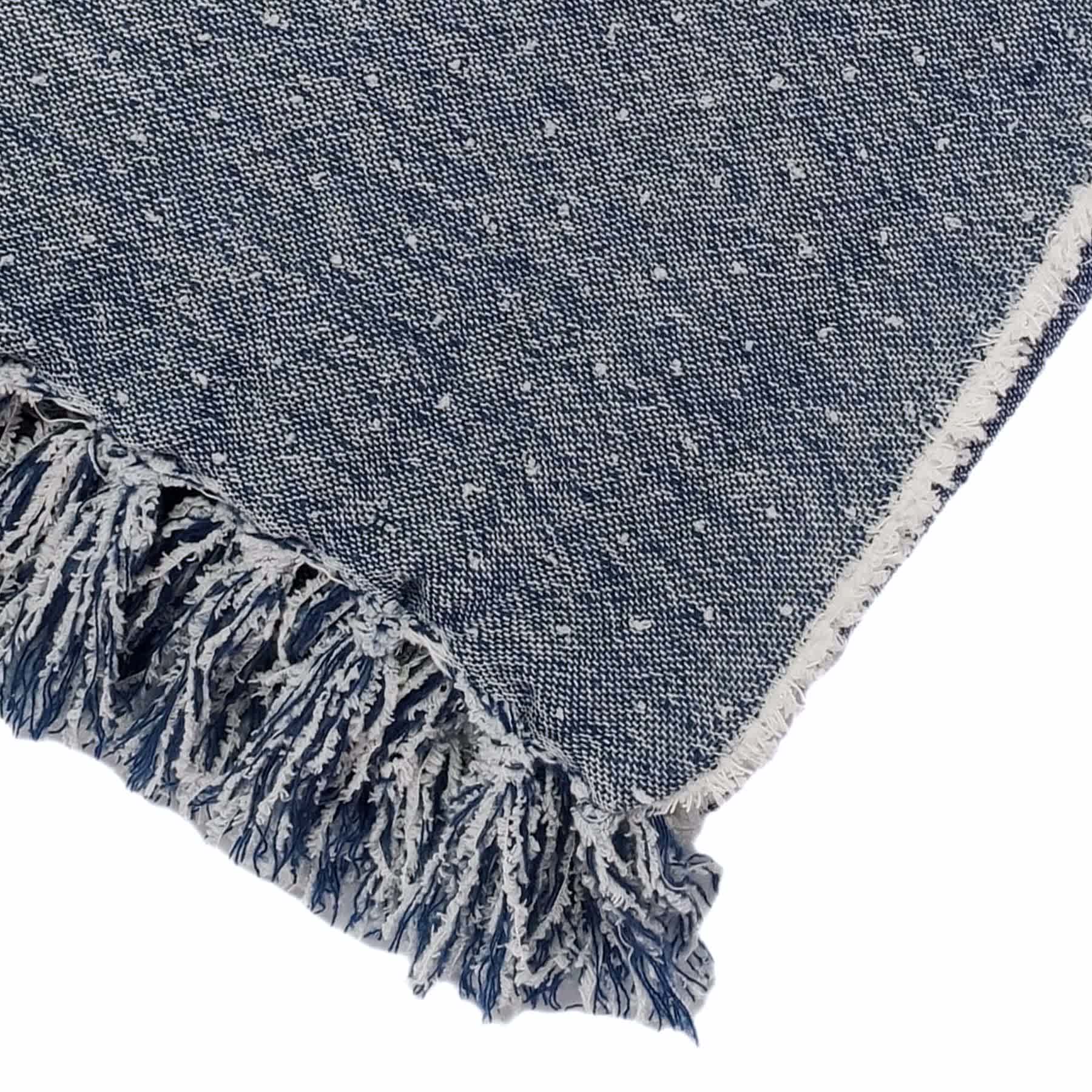 Ty Pennington Blue Reversible Woven Throw Blanket, 50x60