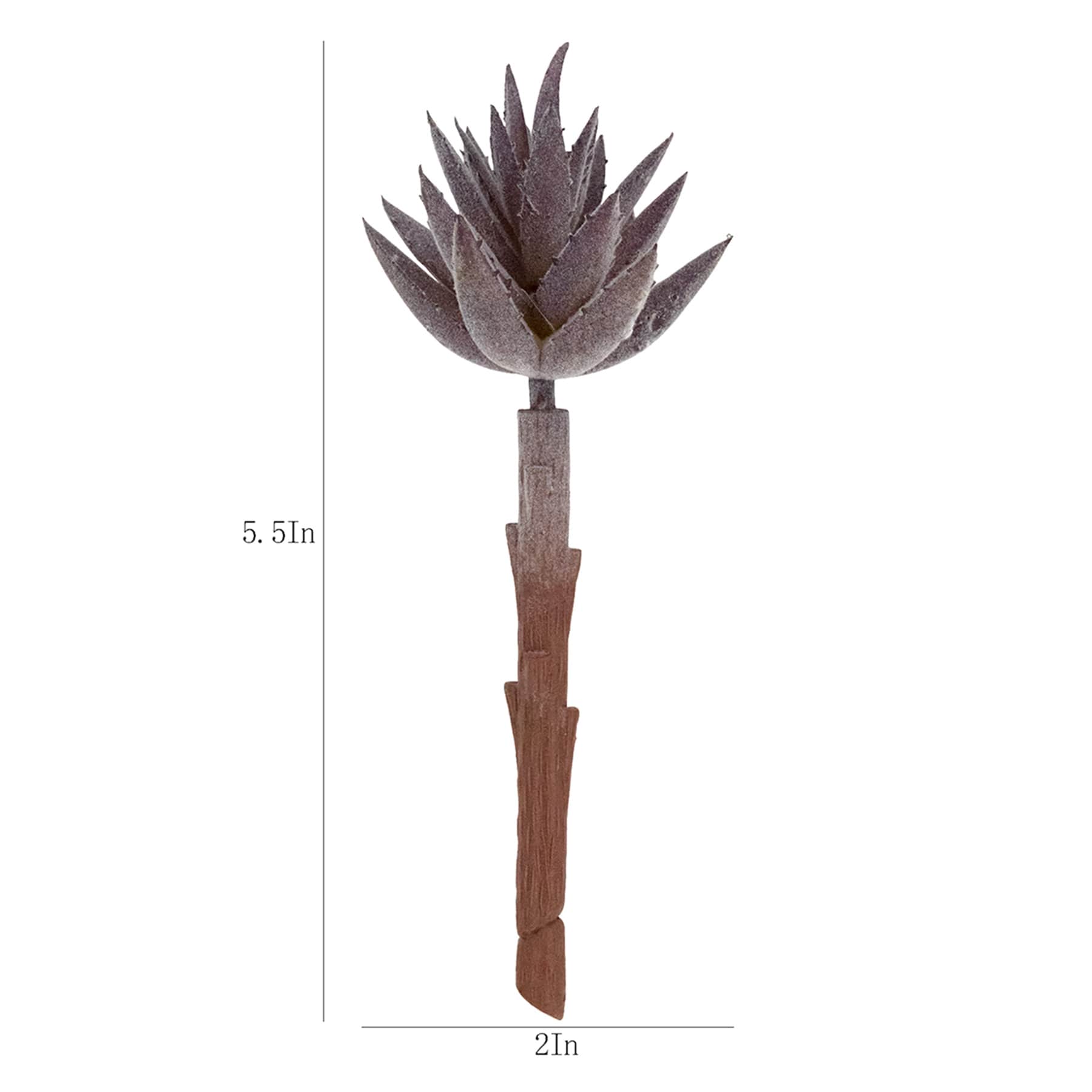 Purple Succulent Pick, 5.5"
