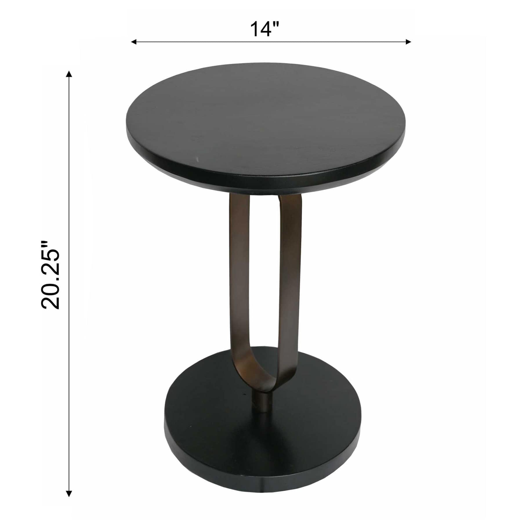 Sebastian Wood & Metal Drink Table, Bronze