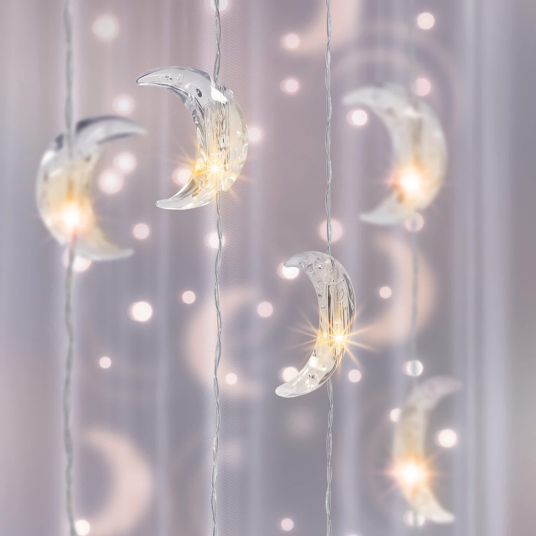 Crescent Moon LED Curtain Light