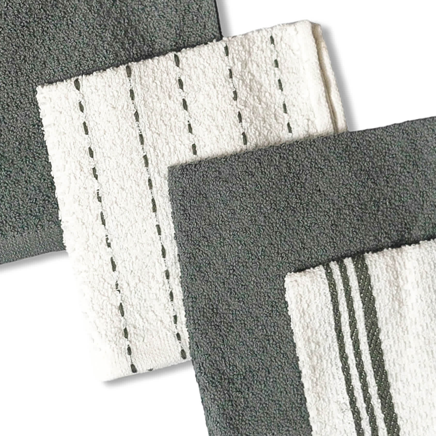 Set of 4 Gray Lakewood Reversible Terry Dish Cloths