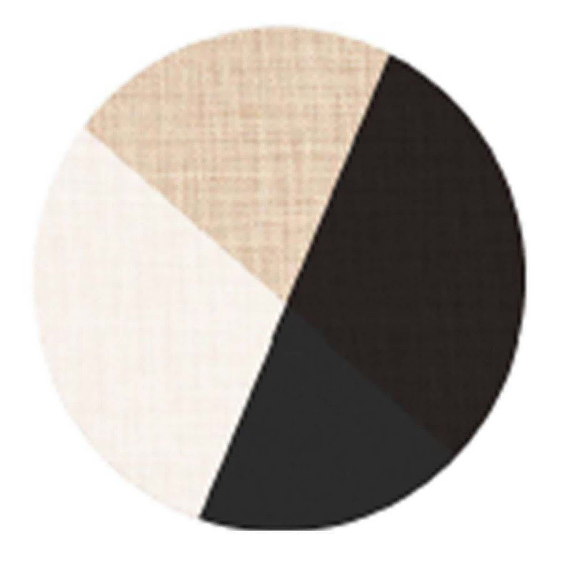 Set of 4 Black & White Slice Design Jute Placemats, 15"