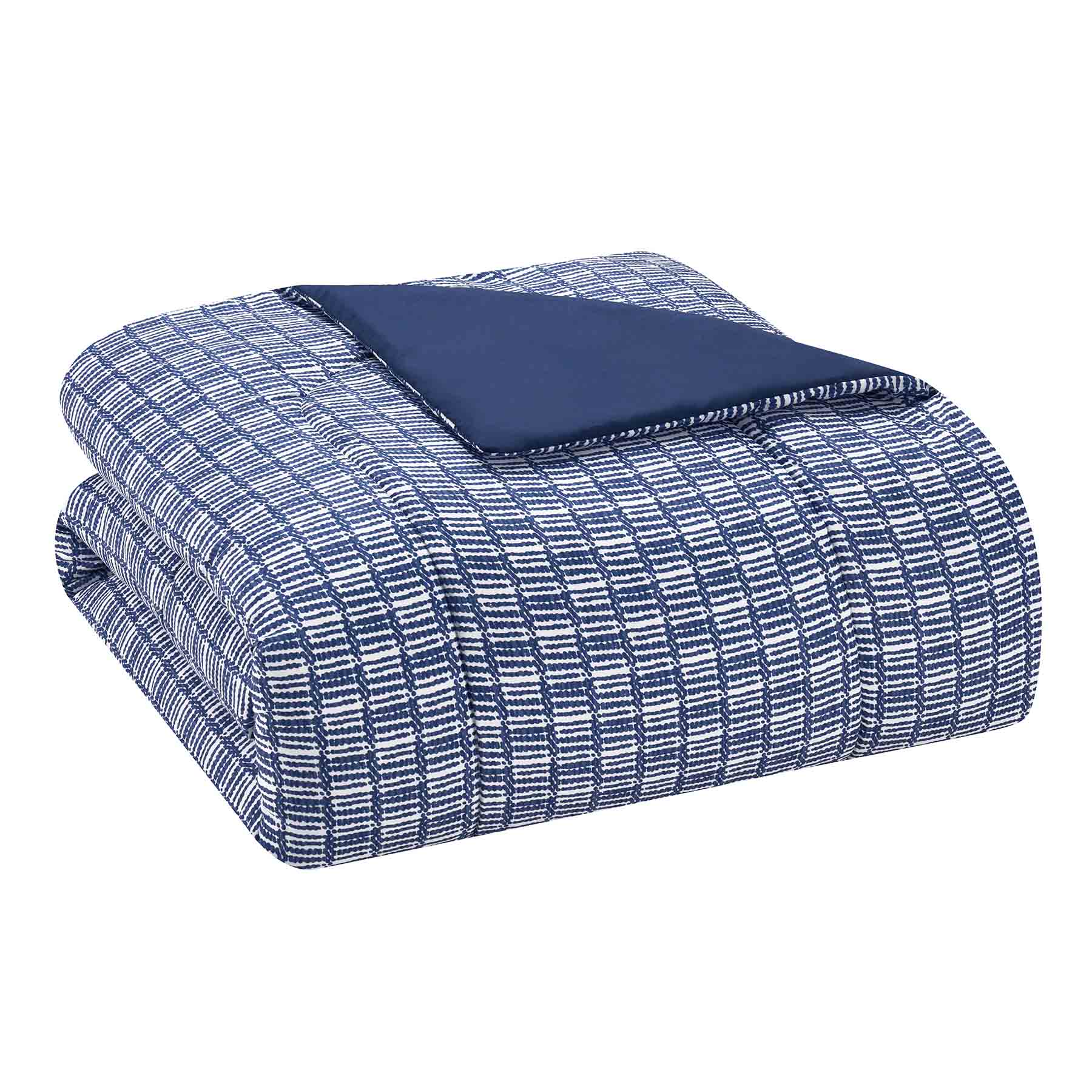8-Piece Casey Navy Essential Comforter Set, Full