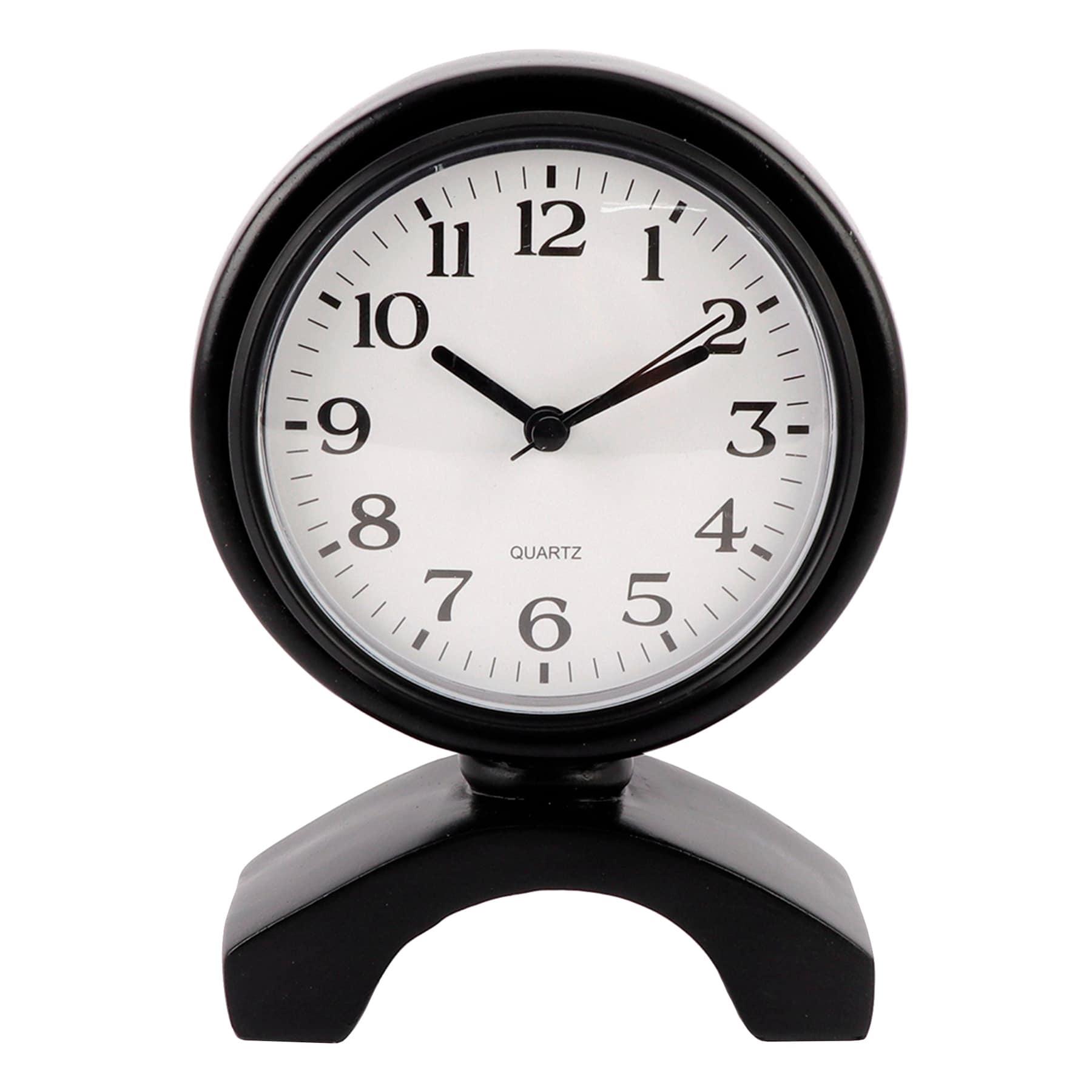 Found & Fable Black Round Table Clock, 7"