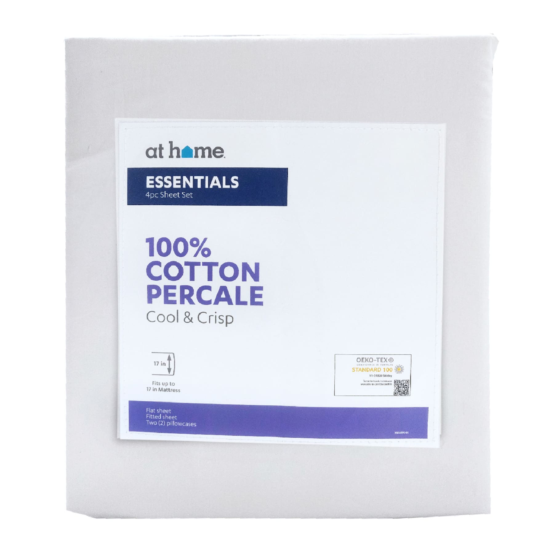4-Piece White 200 Thread Count Essentials Cotton Sheet Set, Full