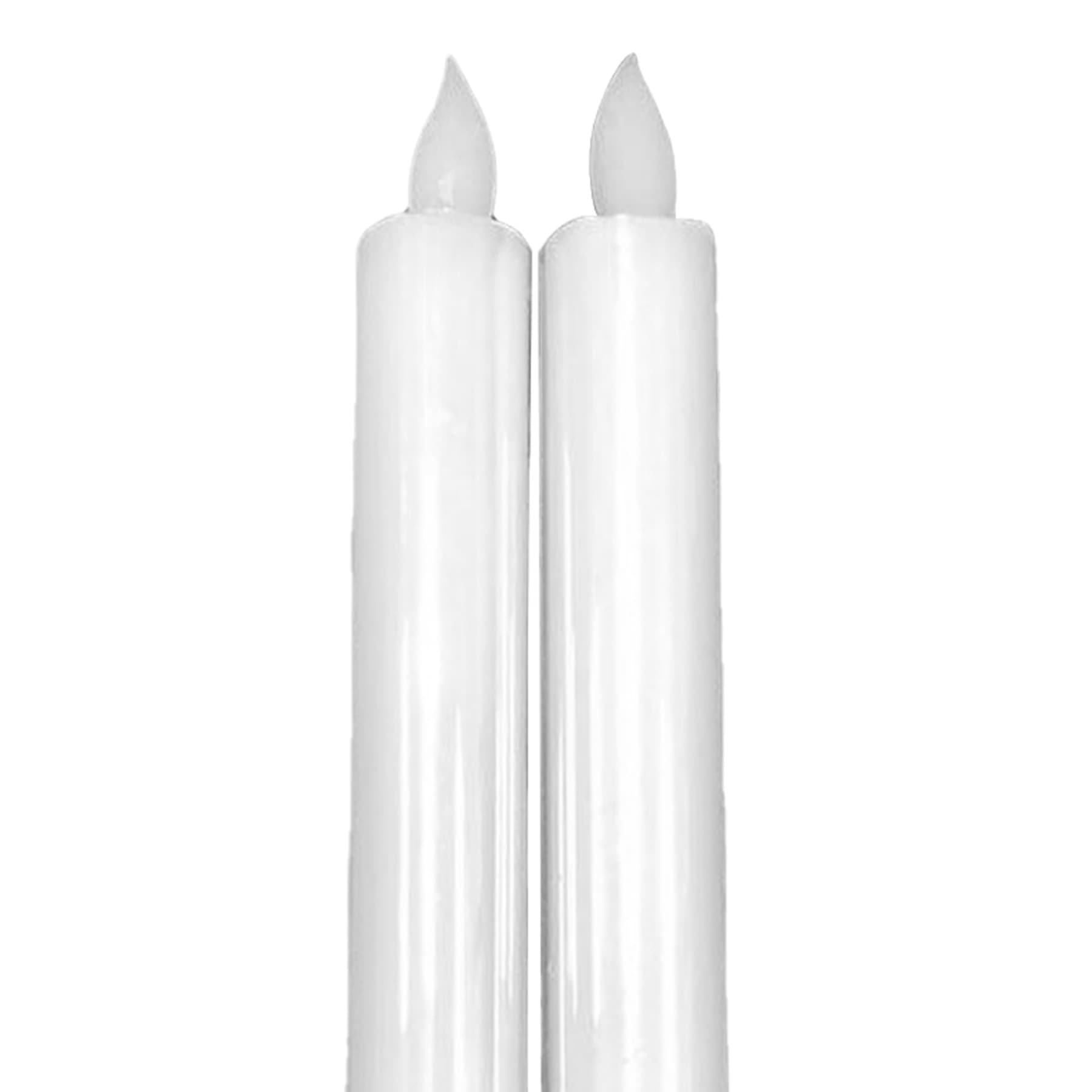 2-Pack White Taper Candles, 10"