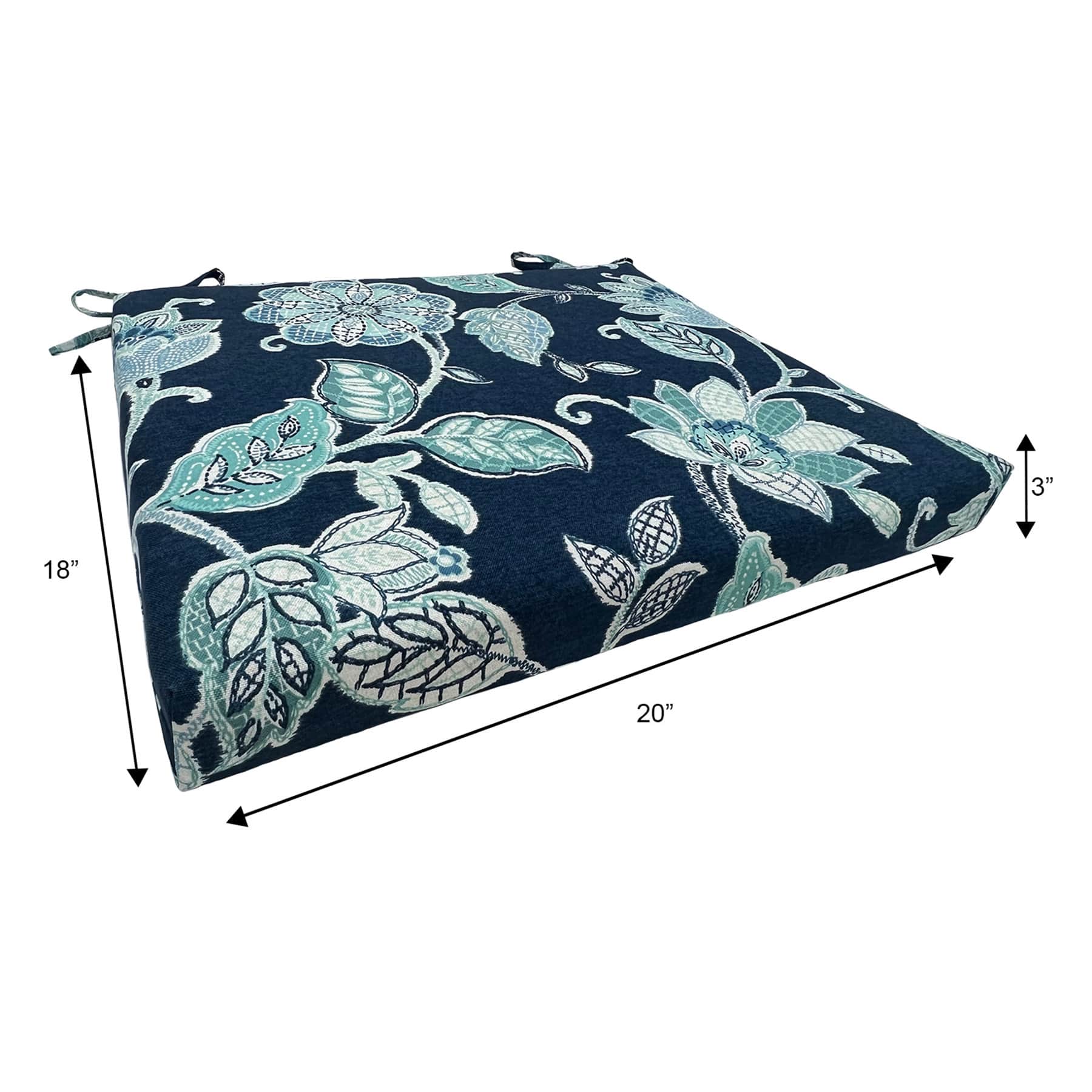 Providence Positano Navy Blue Outdoor Square Seat Cushion