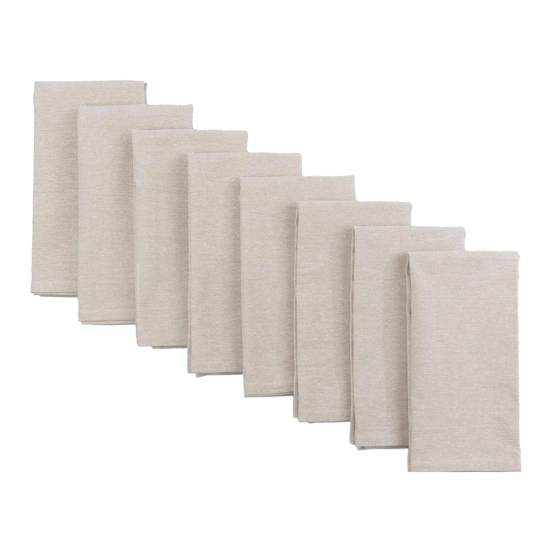 Set of 8 Neutral Cotton Napkins, 18"