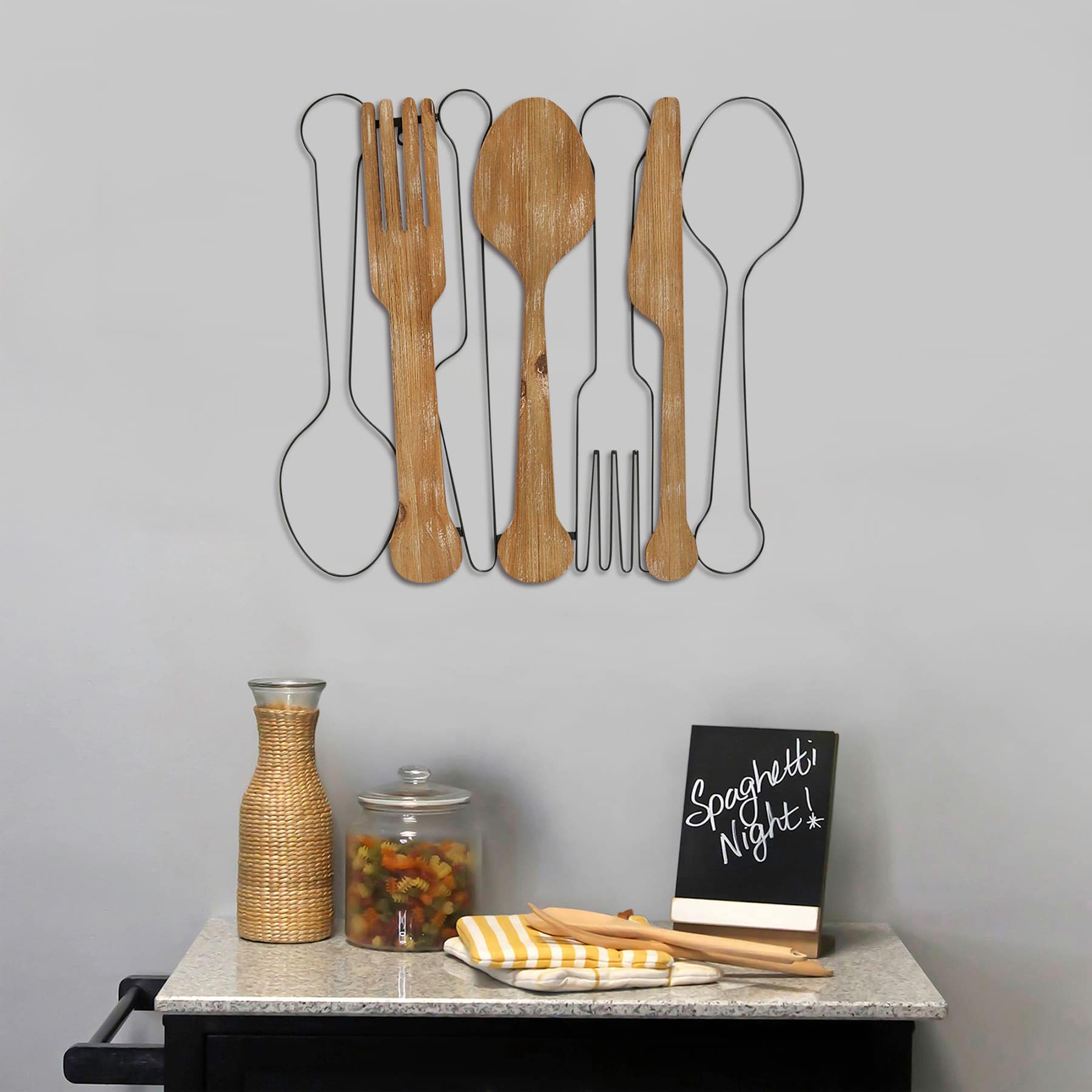 Spoon Fork Knife Wall Art, 16"