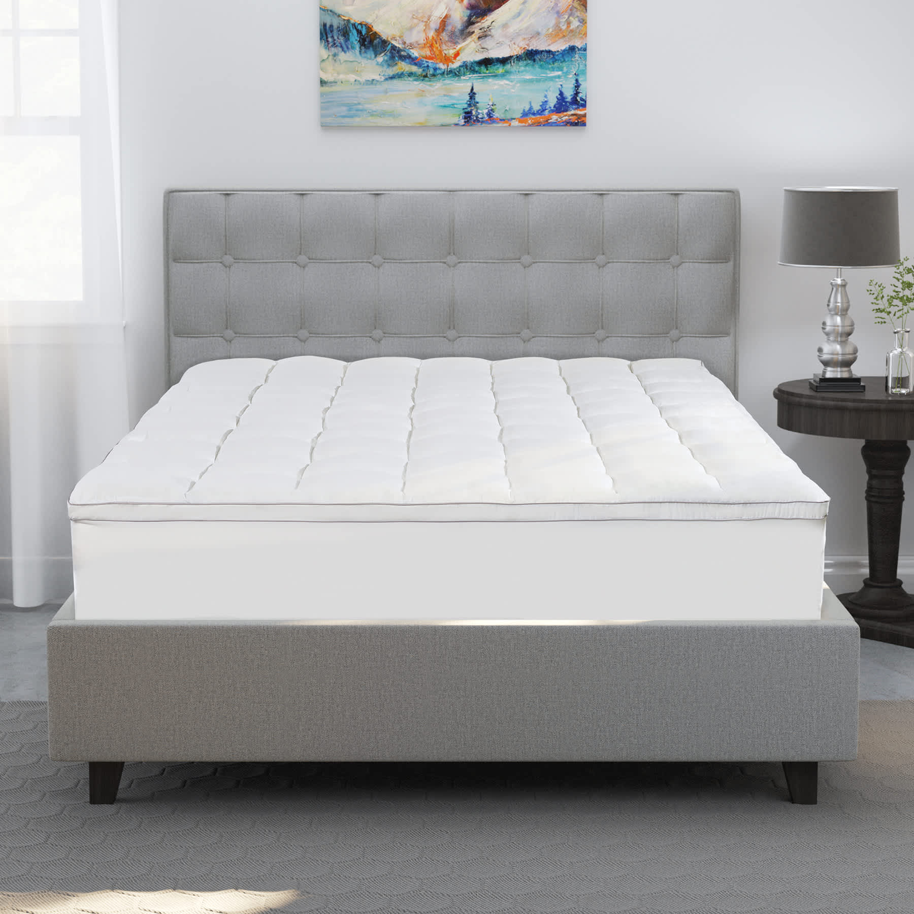 Quilted Mattress Topper, Queen