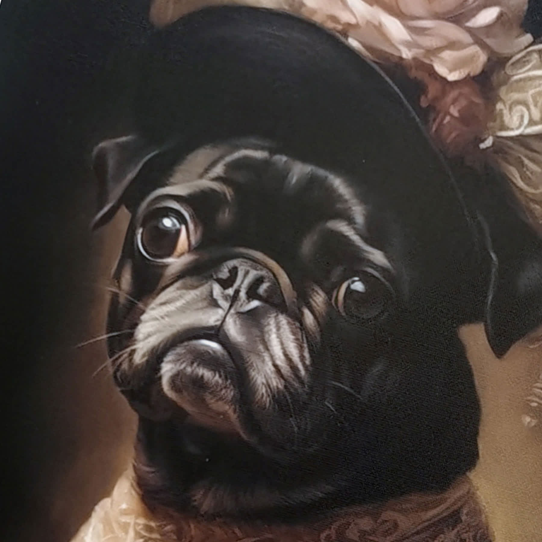 12X16 Victorian Pug Canvas Wall Art