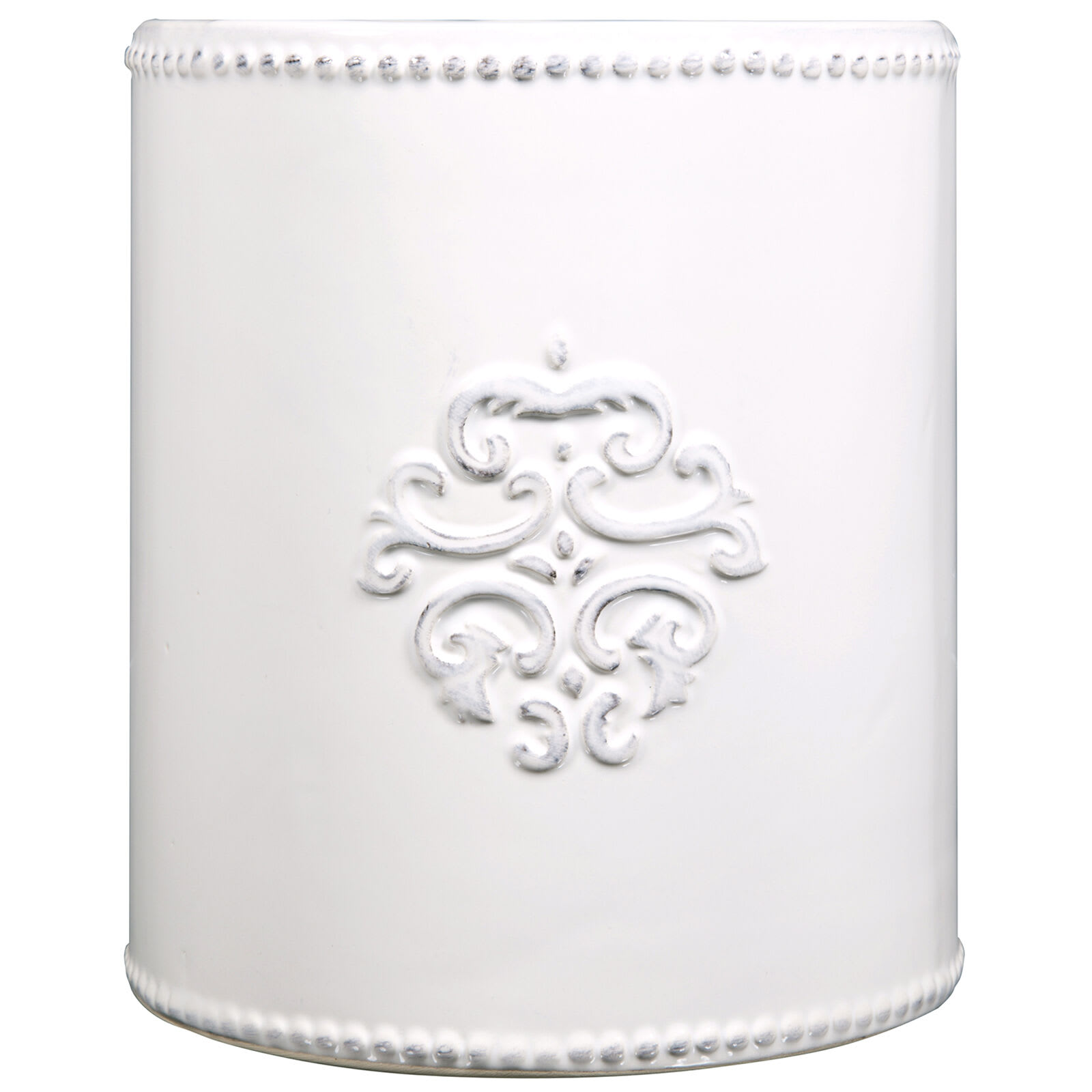 White Medallion Crock