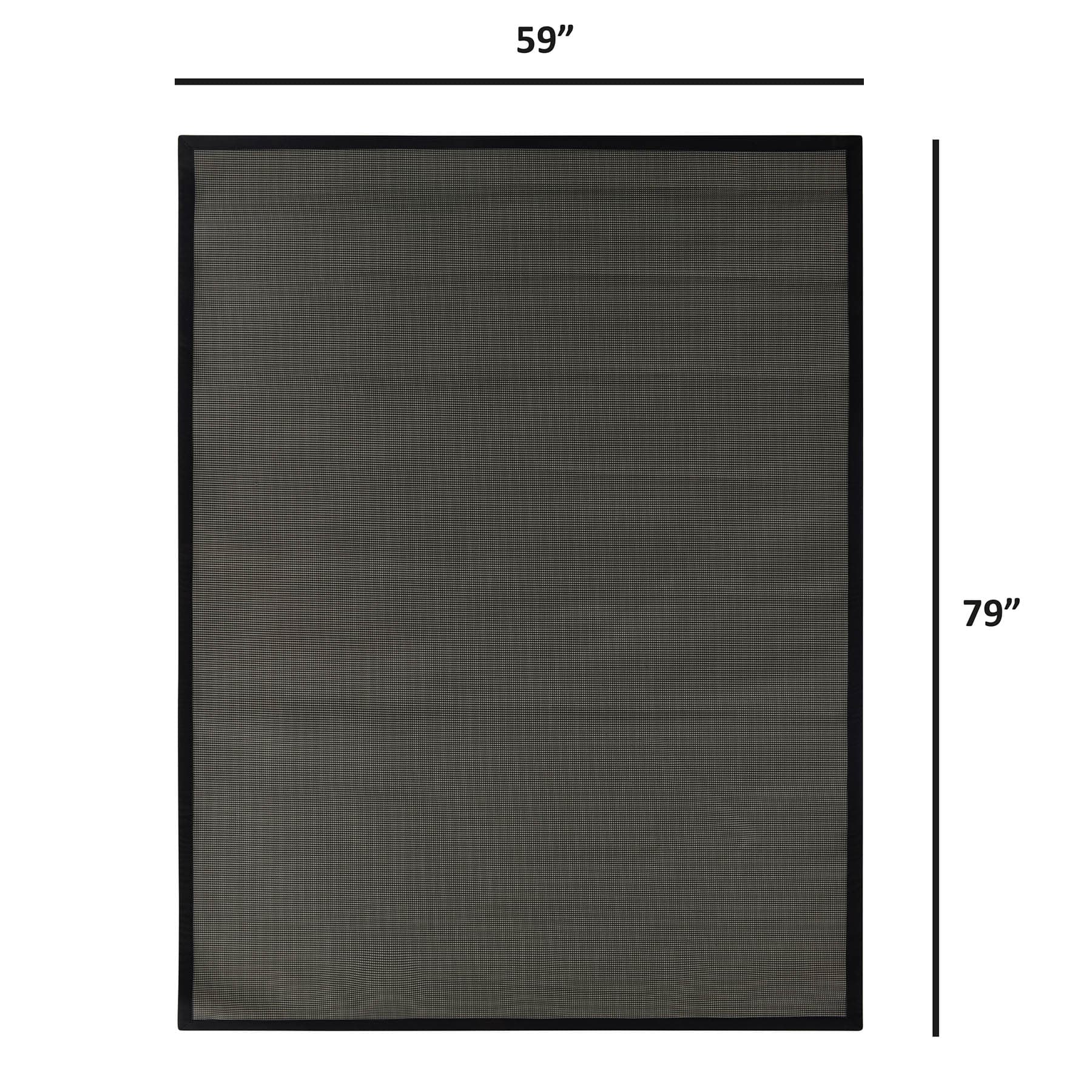 Black Textilene Outdoor Area Rug, 5x7