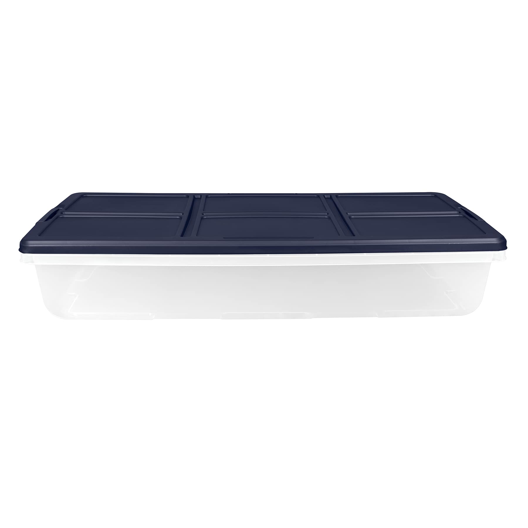 Hefty Clear & White Storage Bin with Lid, 52qt