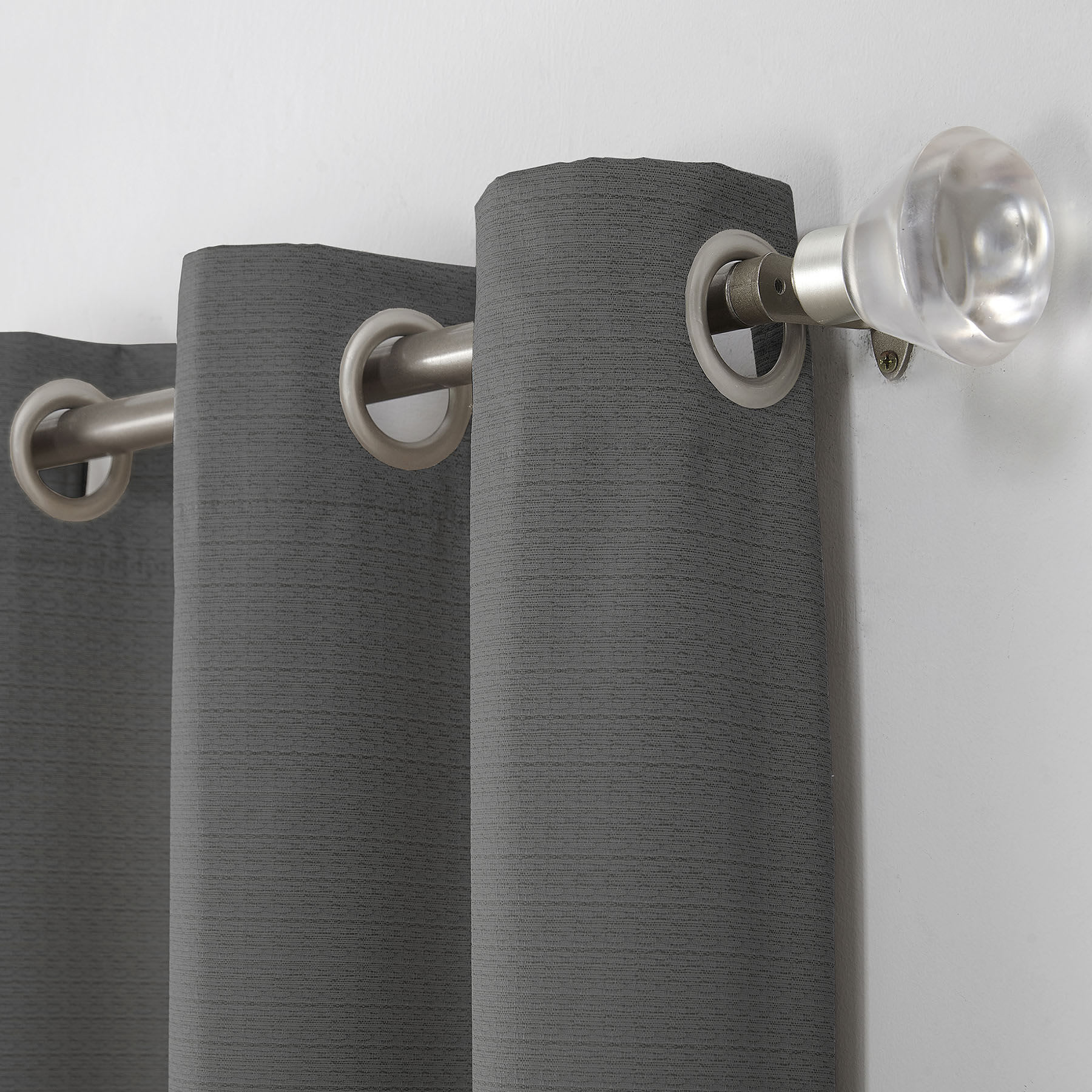 Charcoal Grey Thermal Room Darkening Grommet Curtain Panel, 84"