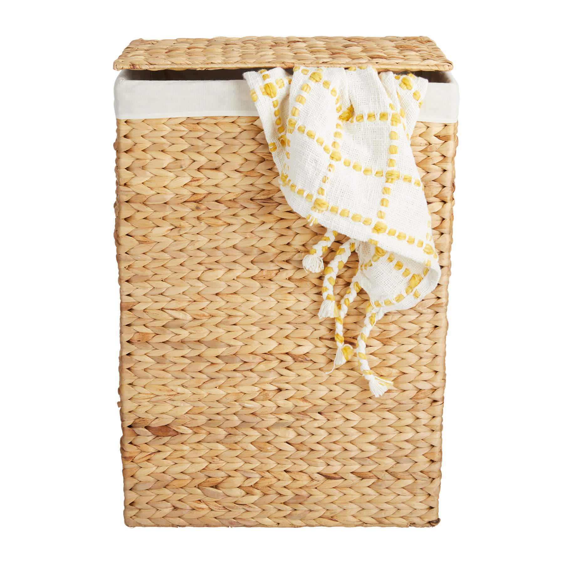 Natural Water Hyacinth Laundry Hamper, Medium