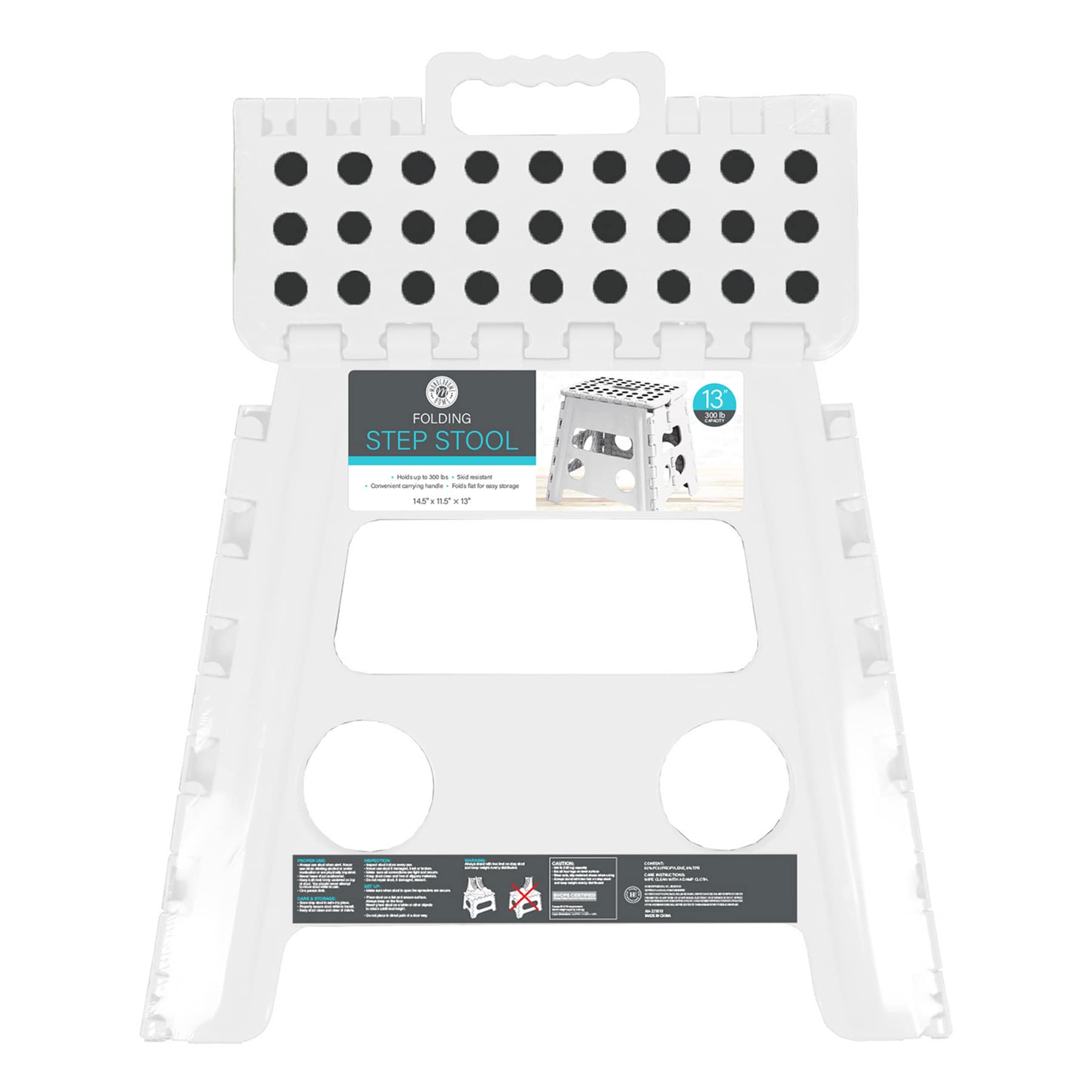 13 Inch Folding Step Stool White
