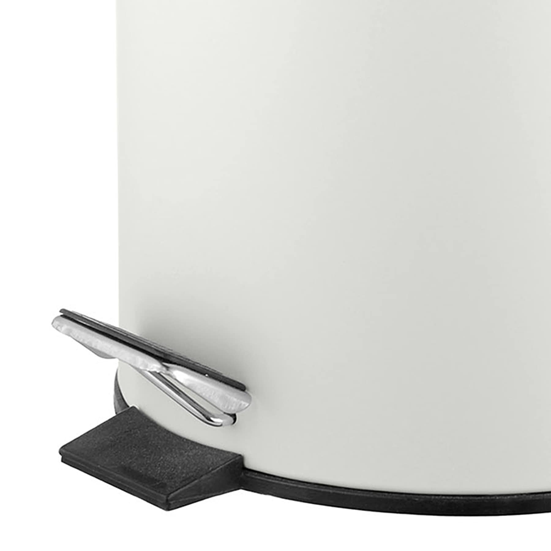 White Round Step Trash Can, 3l