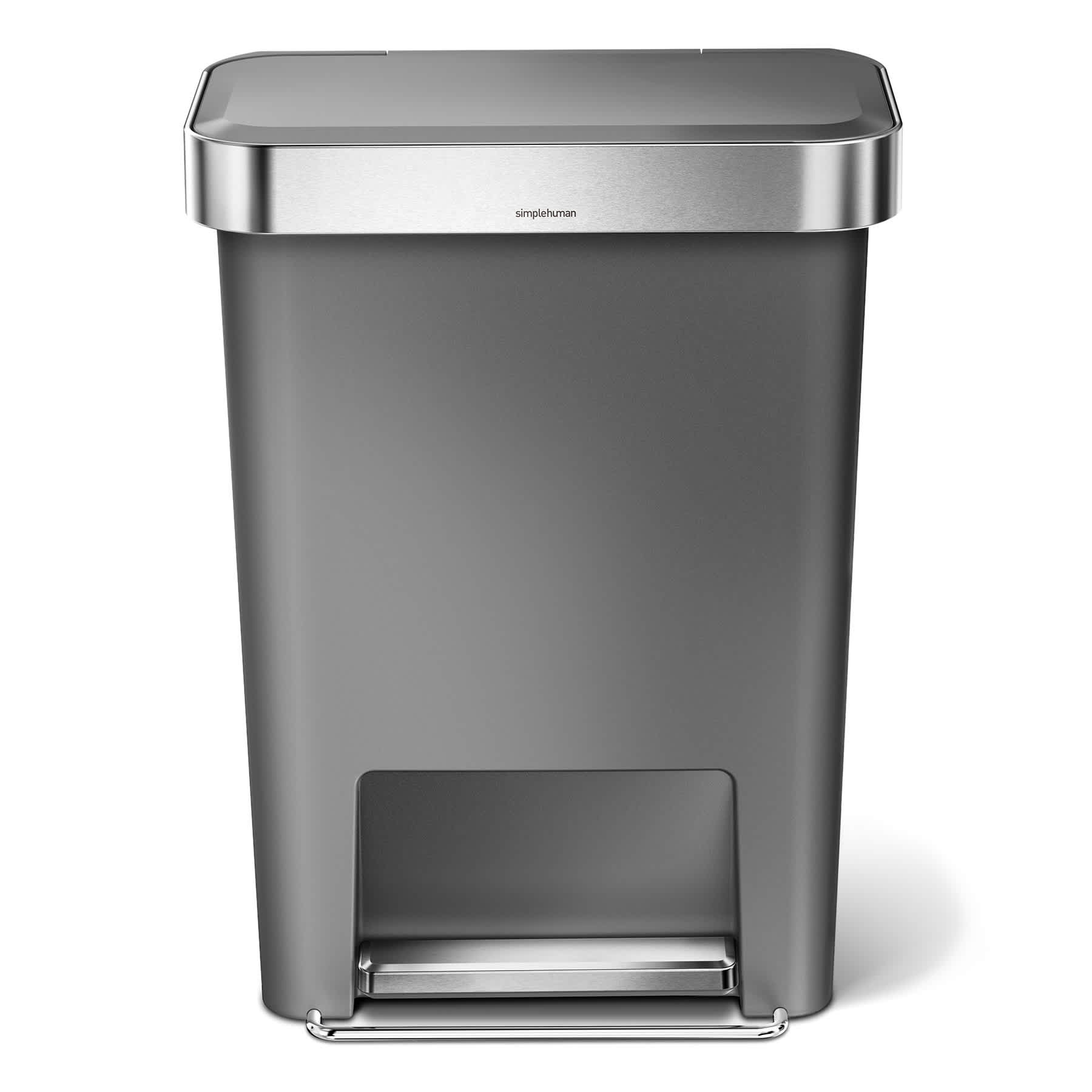 SimpleHuman Grey Step Trash Can, 45l