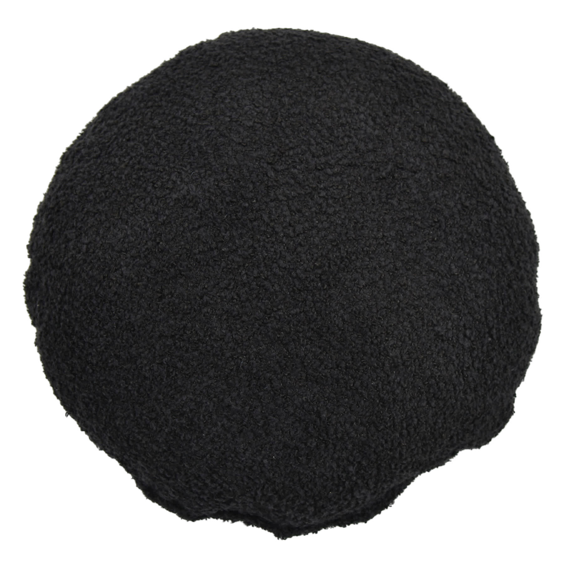 Crosby St. Black Soft Textured Boucle Round Throw Pillow, 16"