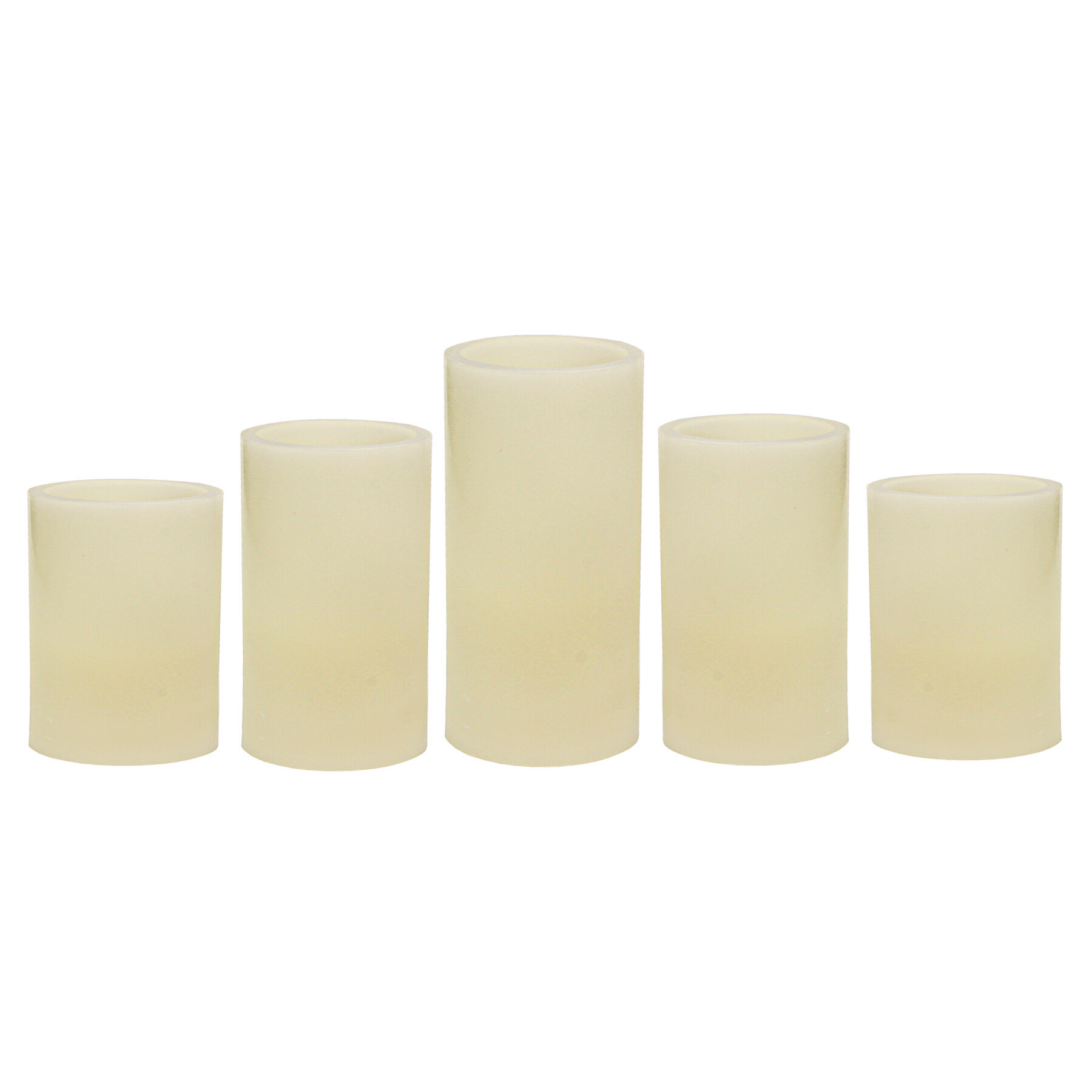 5-Pack Ivory LED Flameless Pillar Candles