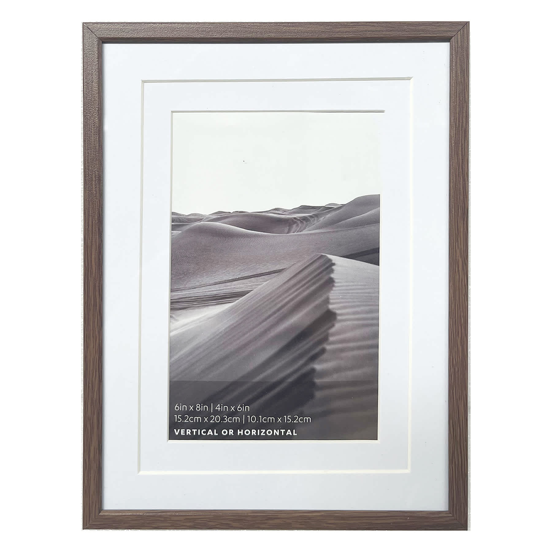 6x8 Walnut Thin Matted to 4x6 Wall Frame
