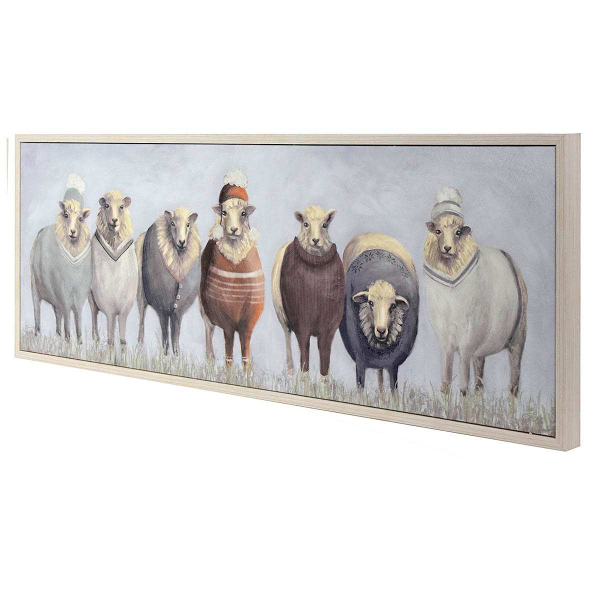 Honeybloom Framed Sheep Canvas Wall Art, 37x13