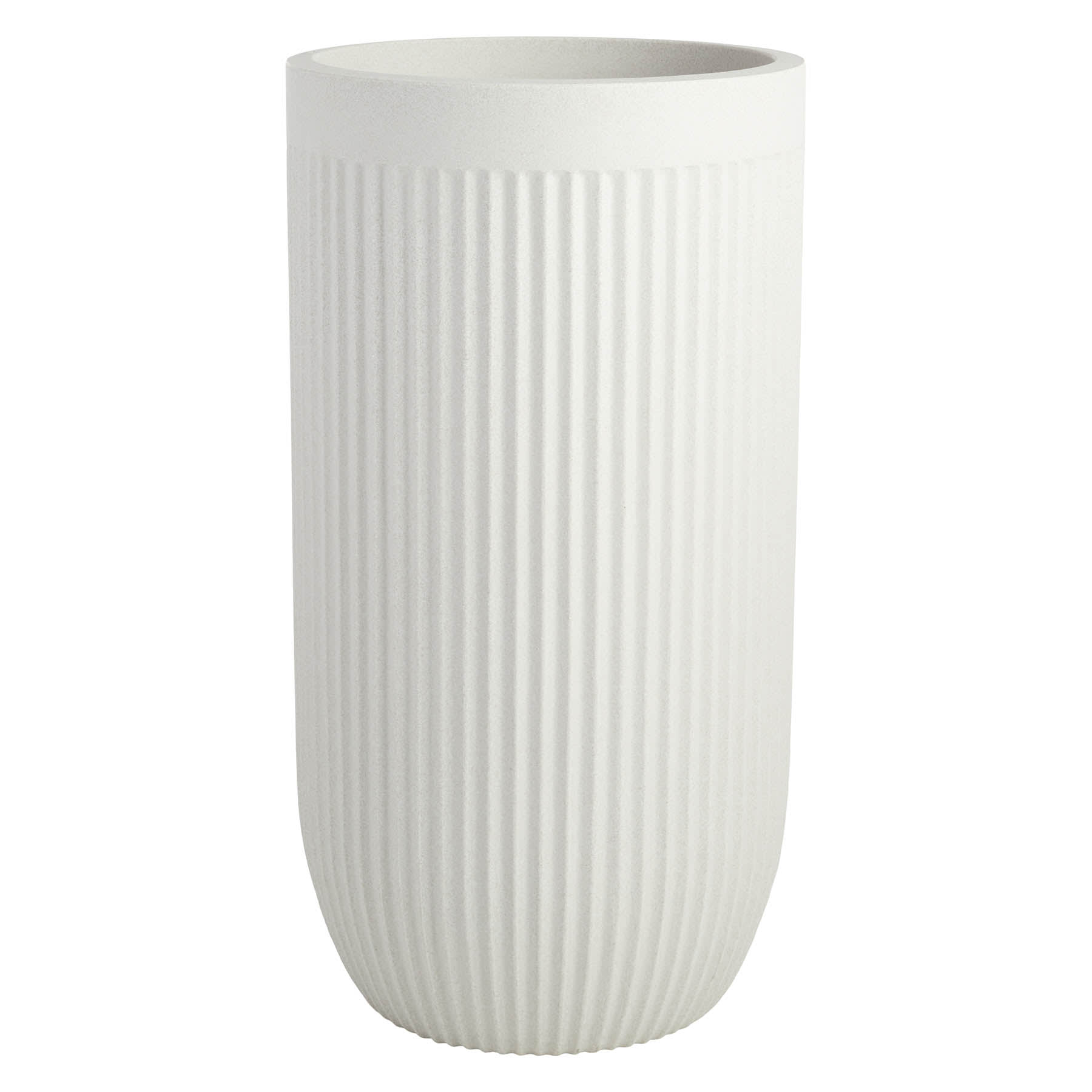 Japi Off-White Tall Fluted Outdoor Planter, Medium