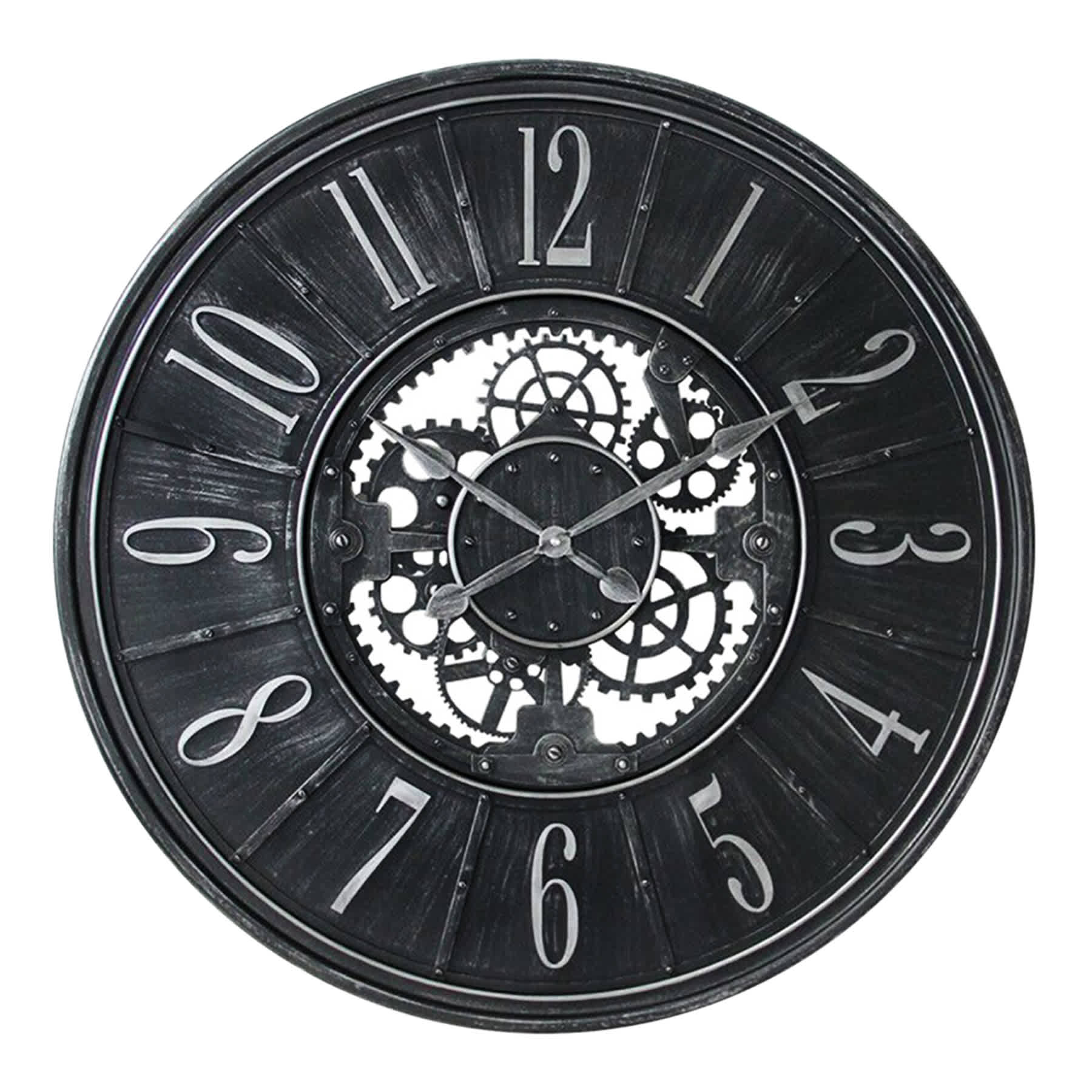 Black Gallery Round Wall Clock, 36"