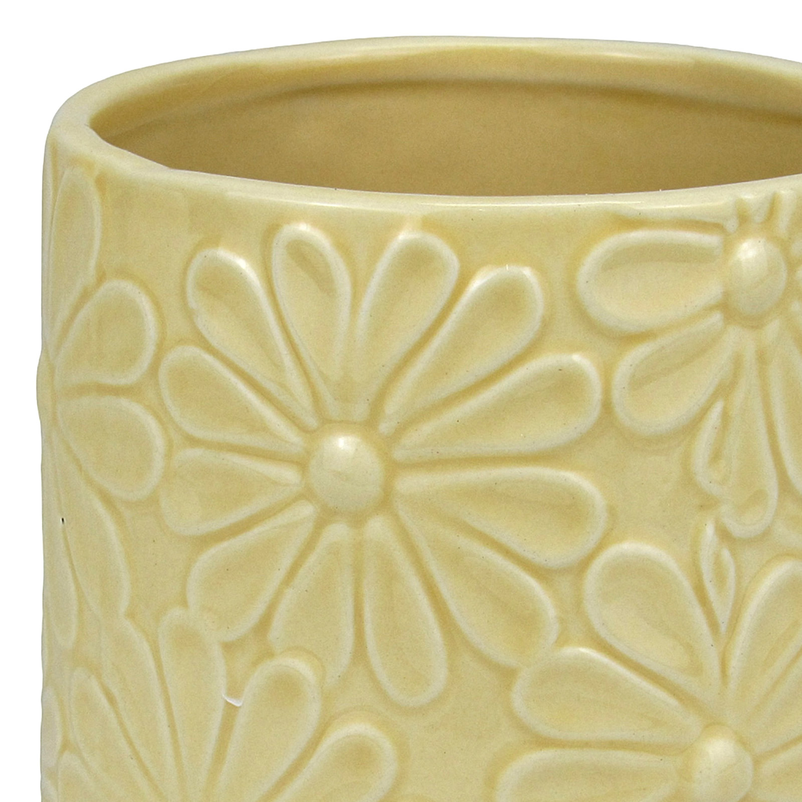 Sunny Club Indoor Yellow Ceramic Daisy Planter, 5"