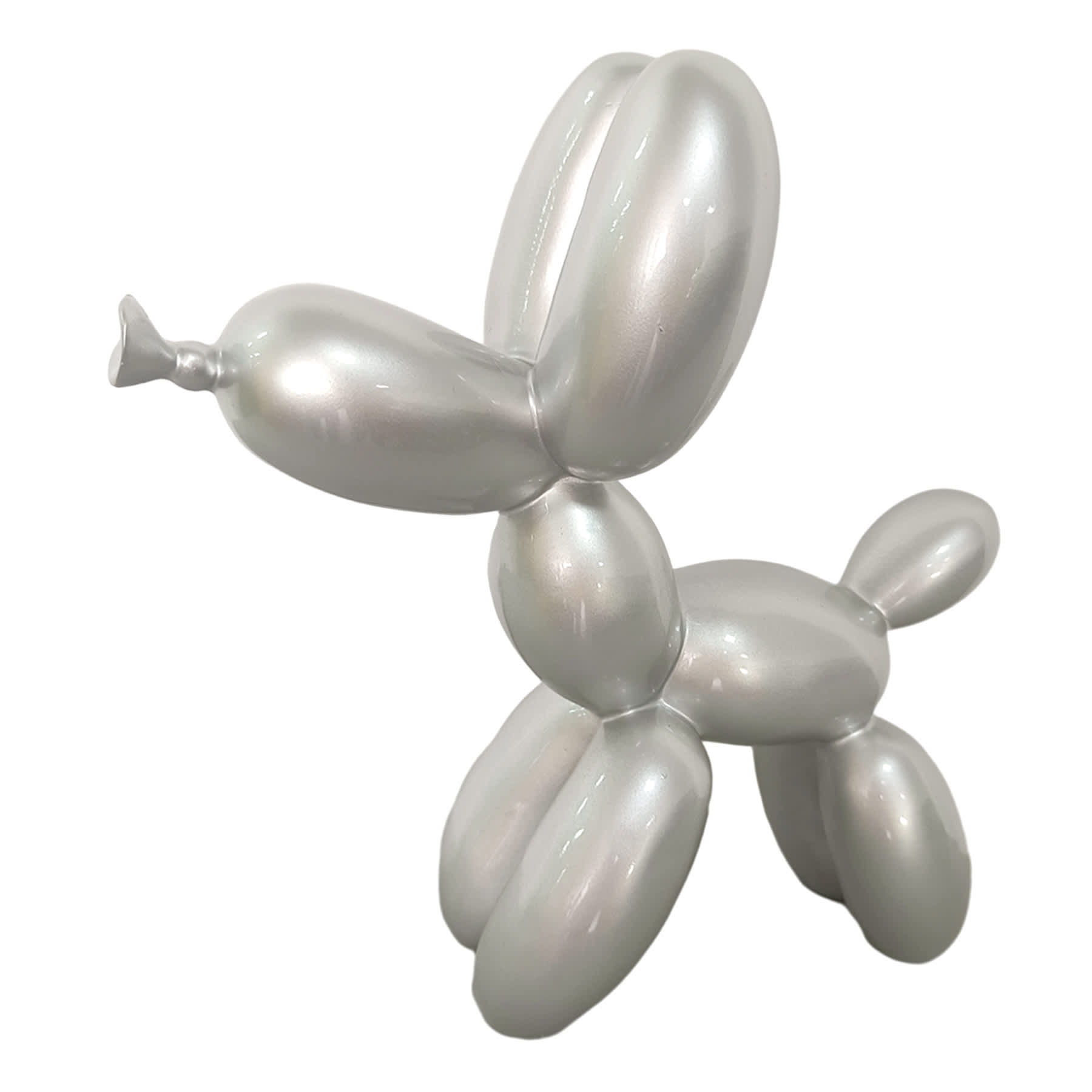 Crosby St. Silver Balloon Dog Outdoor Garden Statue, Medium