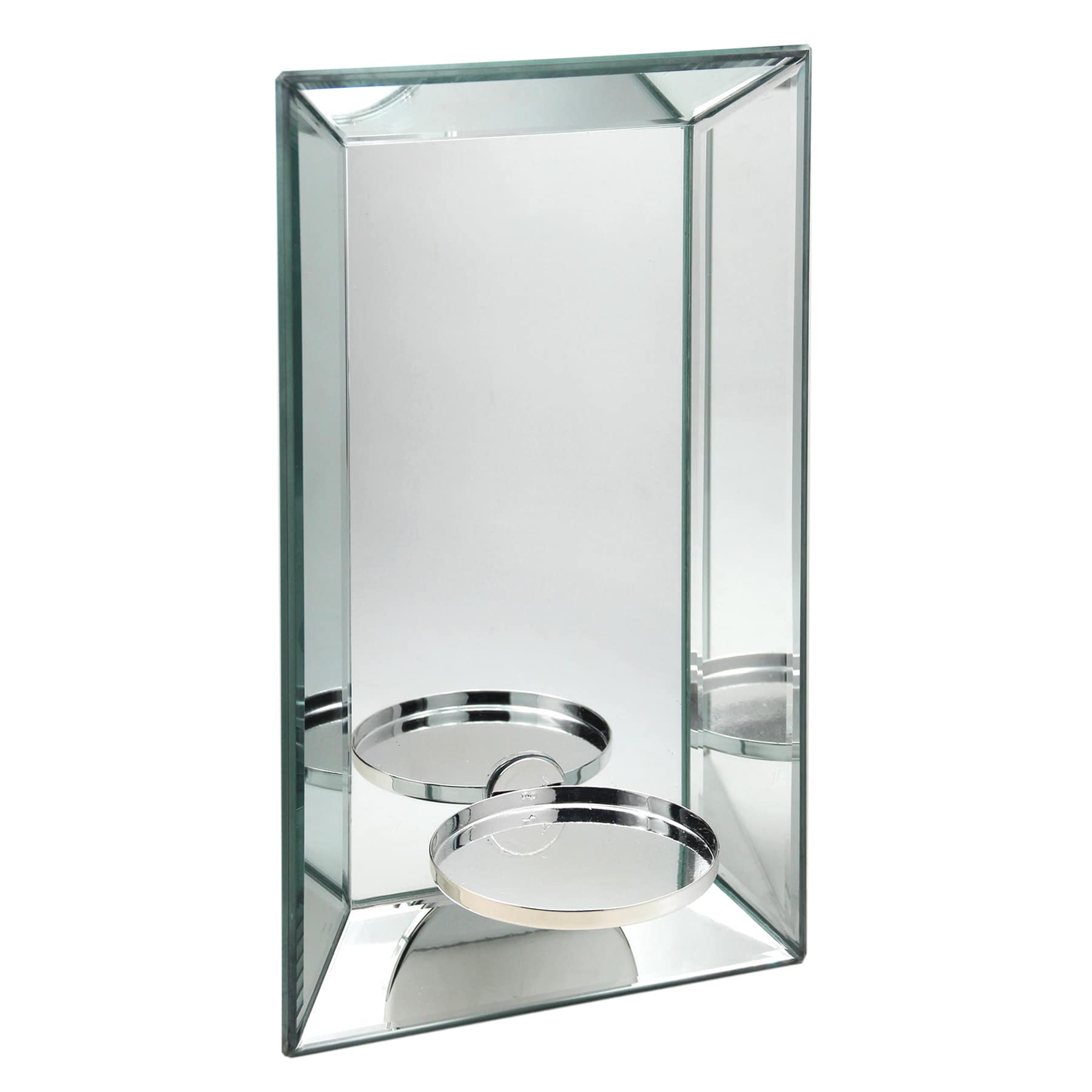 Silver Mirror Wall Sconce, 8x14