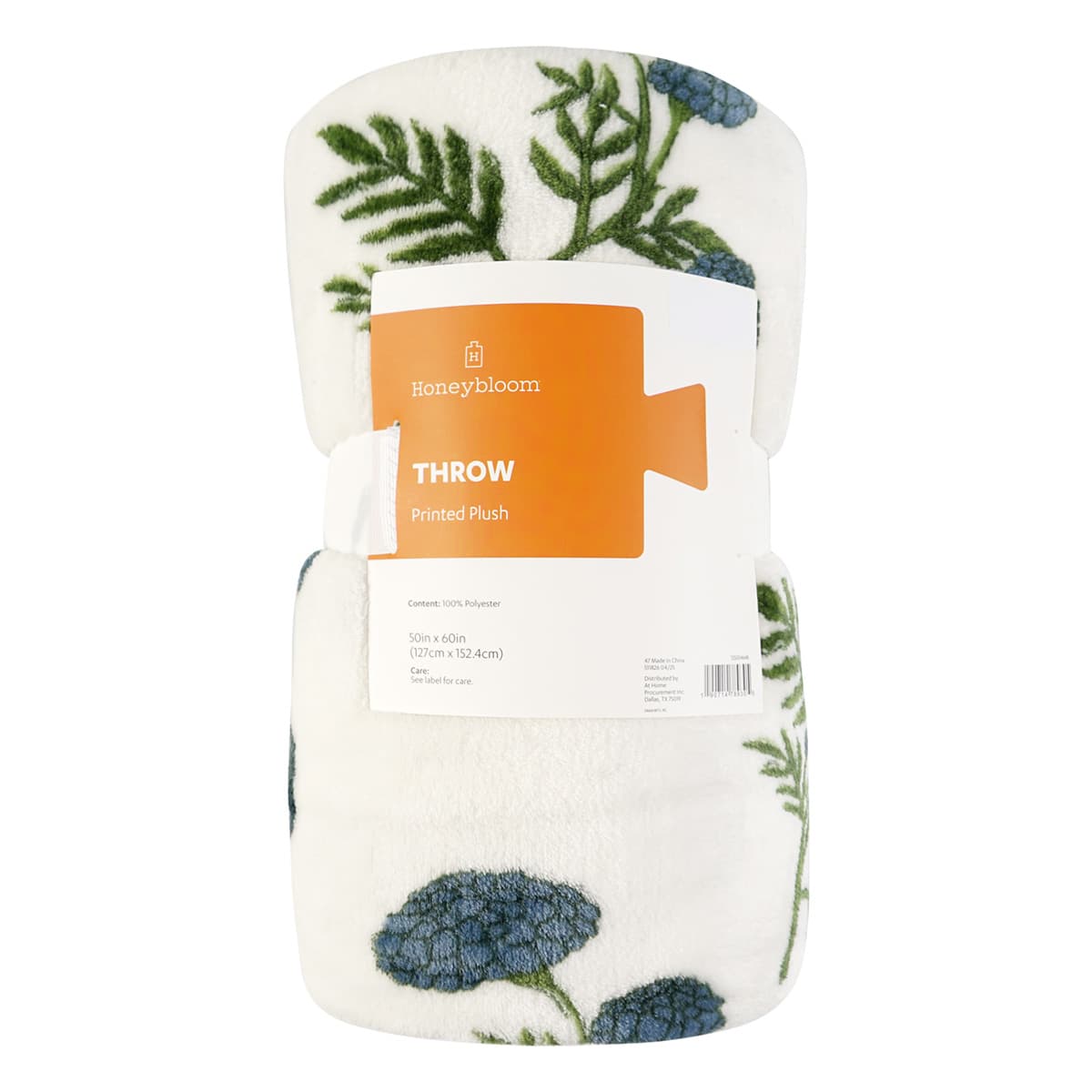 Honeybloom Floral Watercolor Micro Plush Throw Blanket, 50x60
