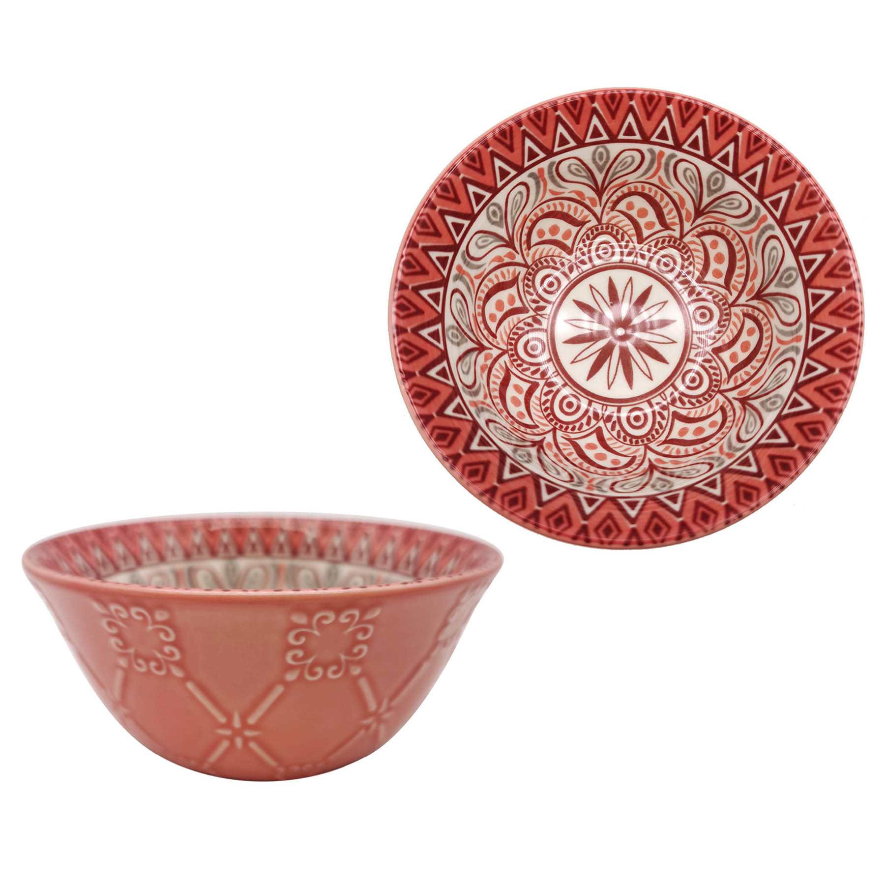 Found & Fable Coral Kaleidoscope Dip Bowl, 4.75"