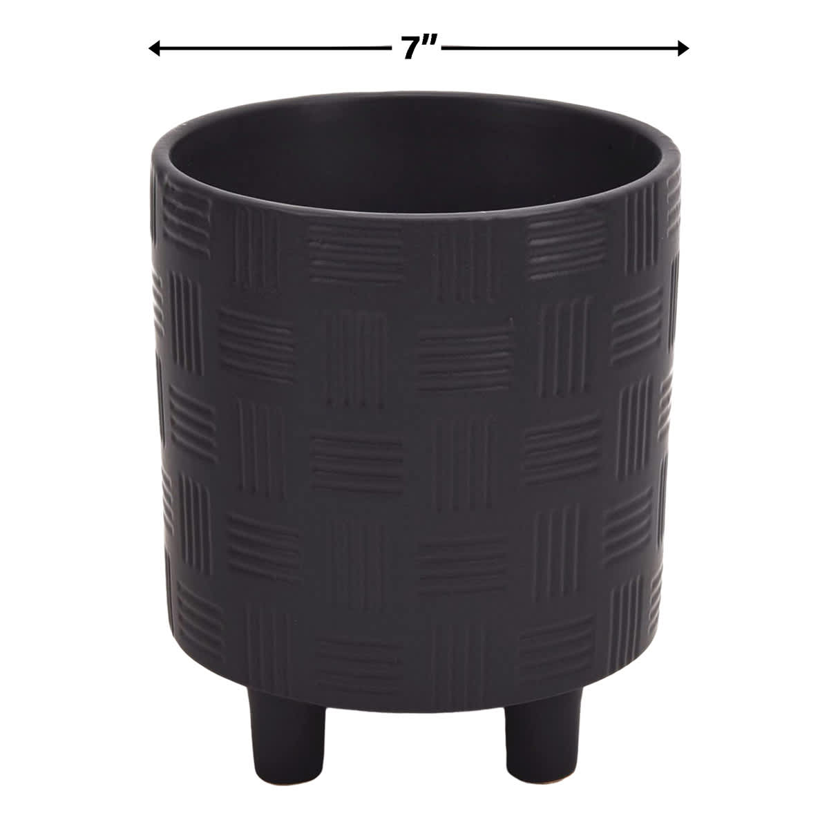 Indoor Mod Black Footed Ceramic Pot, Small