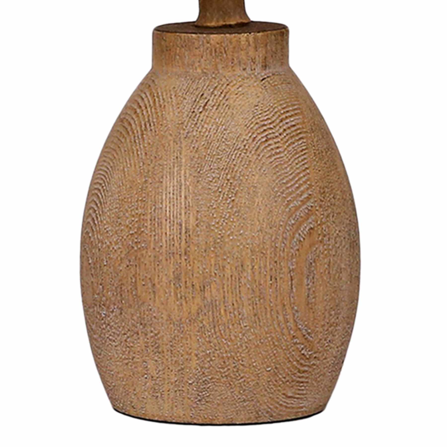 Light Wash Wood Finish Mini Table Lamp with Shade, 12"